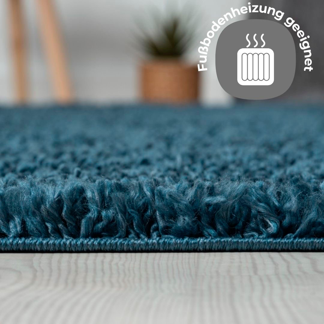 GOODproduct Hochflor-Teppich »Banji« rund 37 mm Höhe Uni Farben, weich und flauschig, auch als rechteckig erhältlich