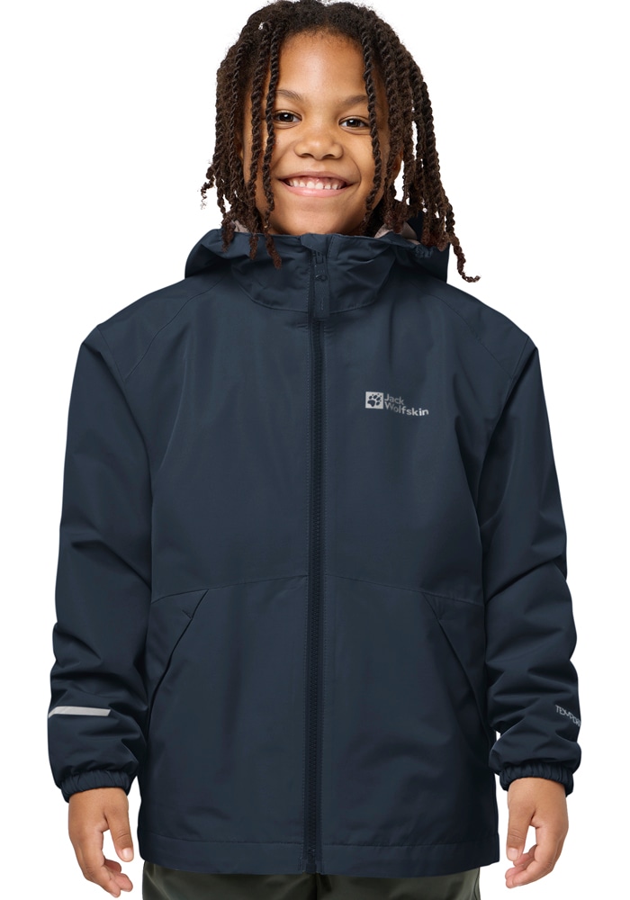 Jack Wolfskin 3-in-1-Funktionsjacke »ICELAND 3IN1 JACKET K« mit Kapuze für Kinder, mit fester Kapuze, atmungsaktiv, winddicht, wasserdicht
