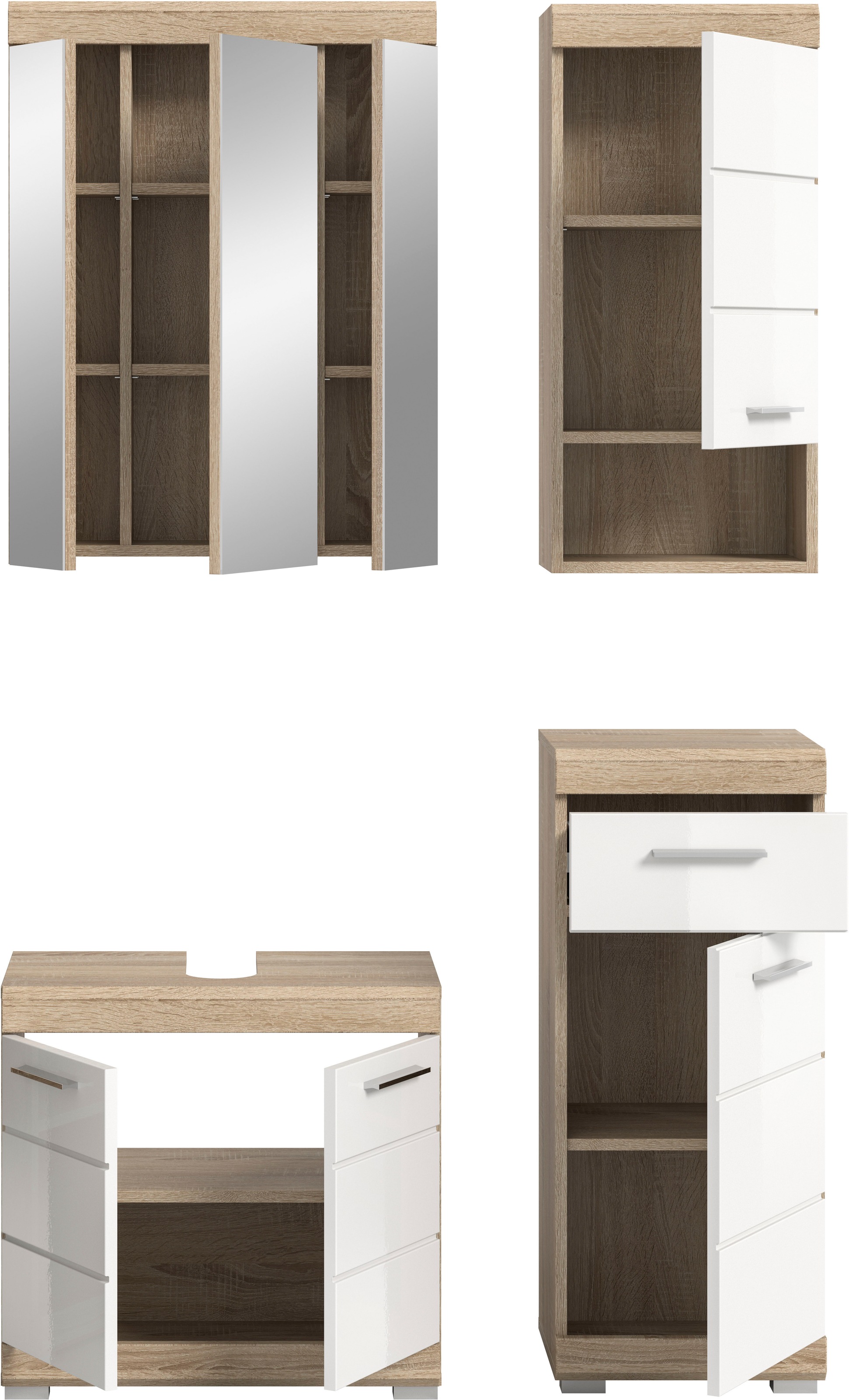welltime Ensemble de meubles de salle de bain »SIENA, 4 teilig, bestehend aus:« Ensemble, BEST-SELLER !, 4 cuis tlg.