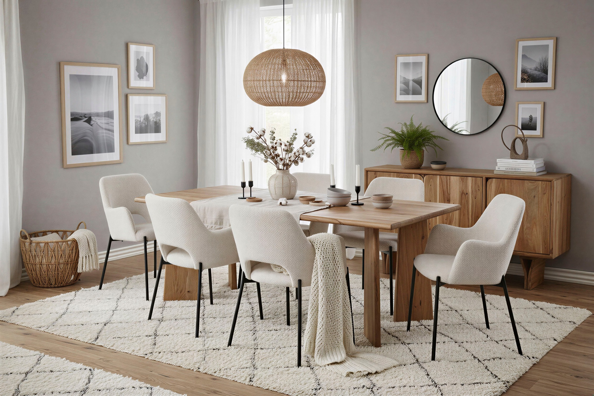 SIT Sideboard »Tallinn aus Akazie mit Holzwangen-Gestell & 3 Türen« 1 Stk. tlg. 3 Türen, viel Stauraum & sichtbare Akazienholz-Maserung