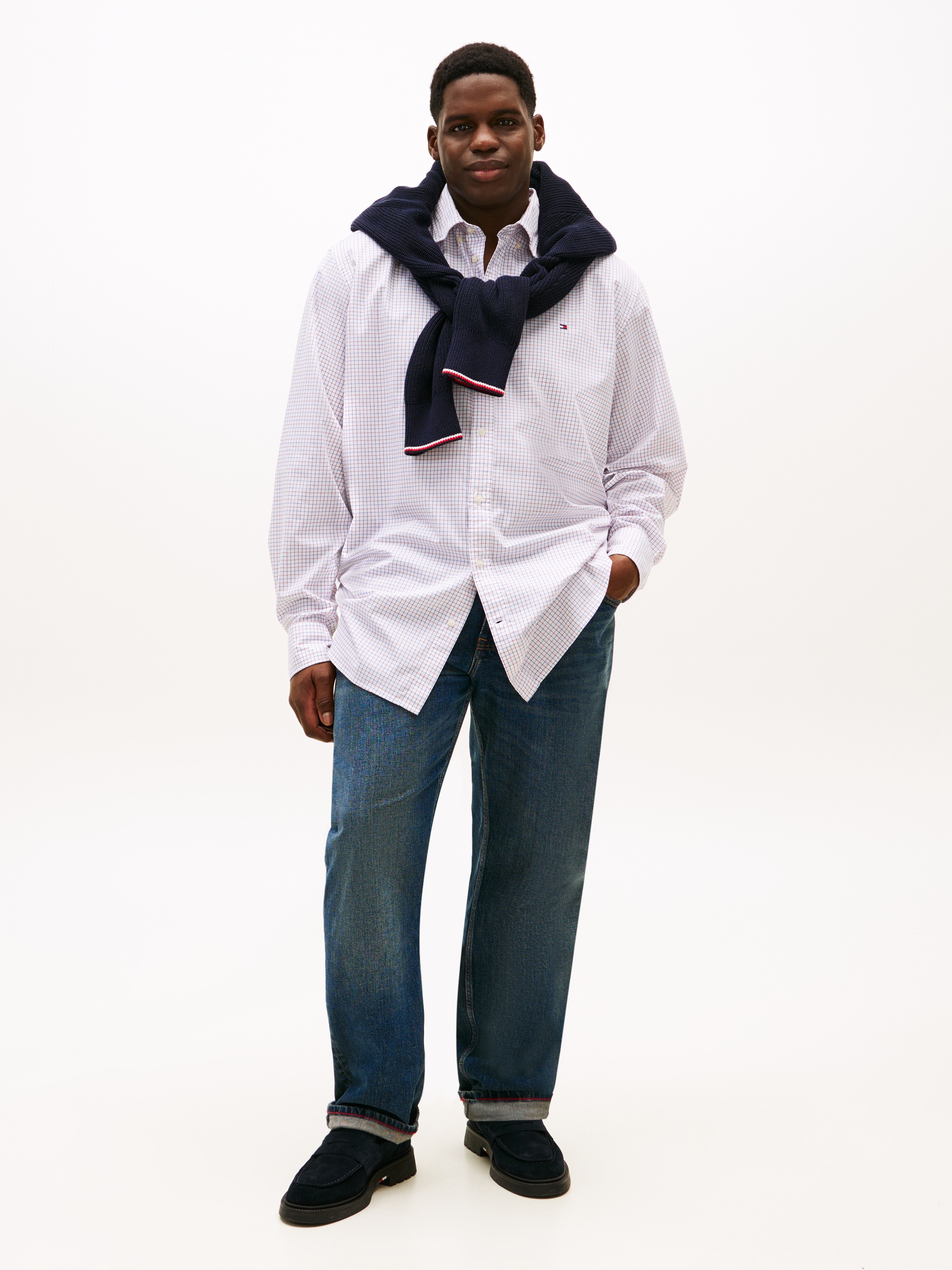 Tommy Hilfiger Big & Tall Langarmhemd »BT - CORE TATTRSALL POP« Grosse Grössen, Button-down-Kragen, regular fit