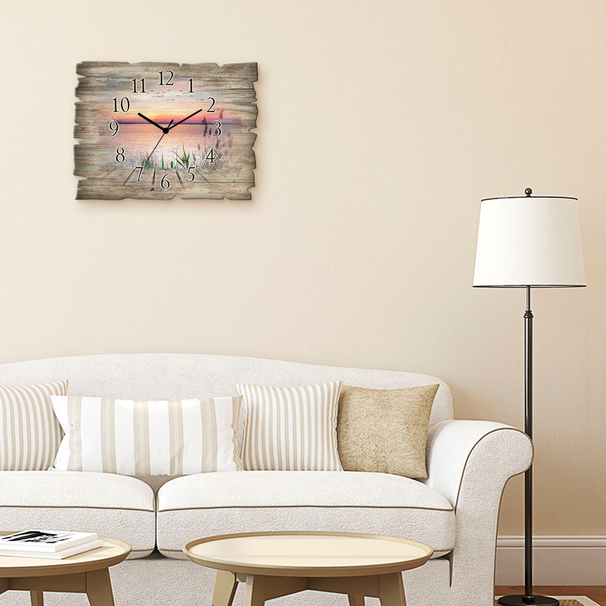 Artland Horloge murale »Der See in den Farben der Wolken« wahlweise mit Quarz- oder Funkuhrwerk, lautlos ohne Tickgeräusche