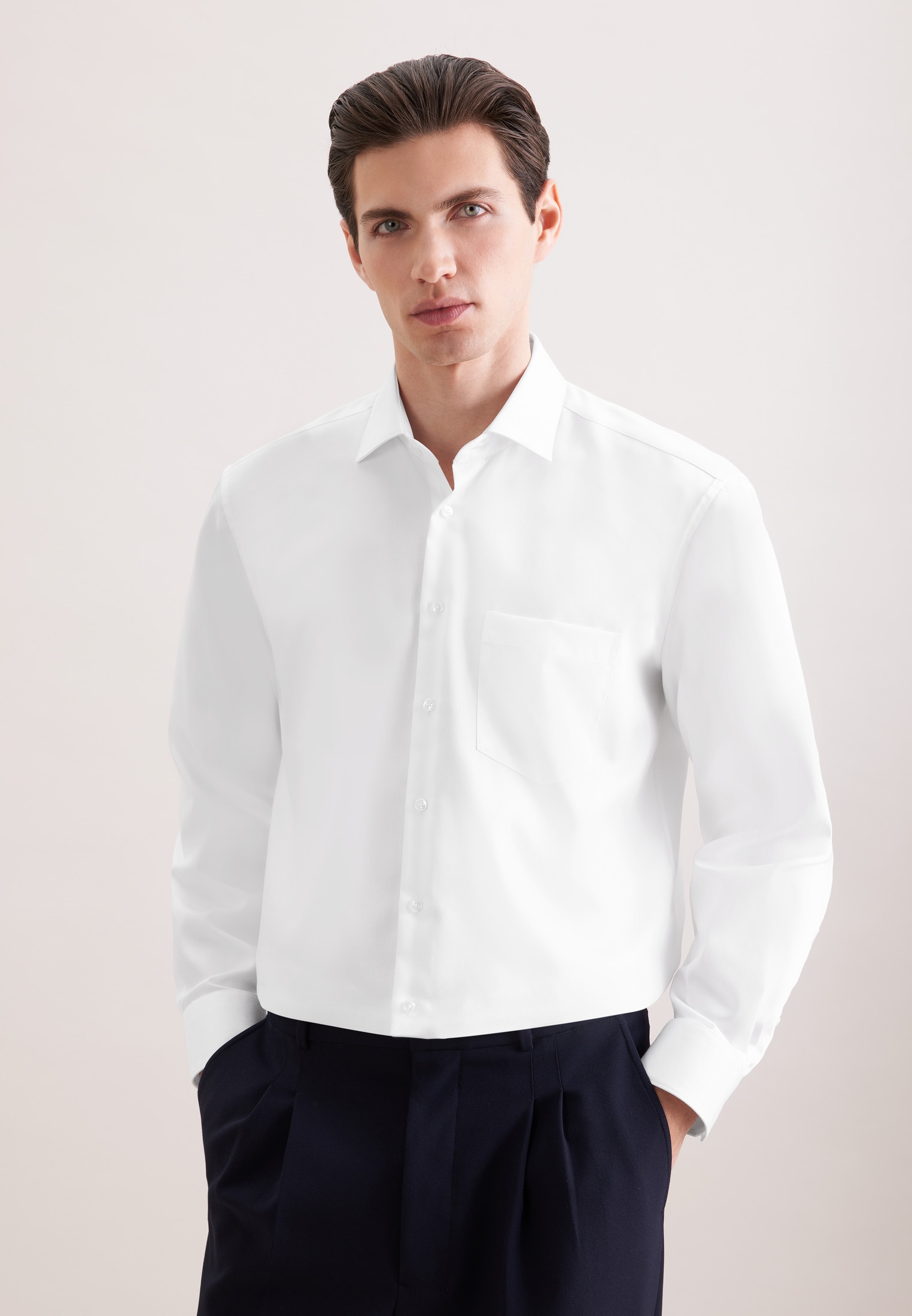 seidensticker Chemise d'affaires »Schwarze Rose« Col Kent uni Comfort 1/1
