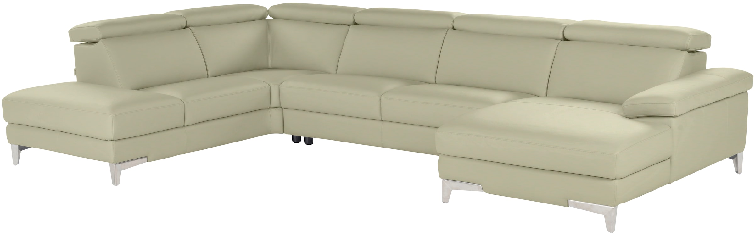 CALIA ITALIA Wohnlandschaft »Nove, mit erstklassigem Sitzkomfort, Kopfteilverstellung« U-Form, hochwertiger Lederbezug