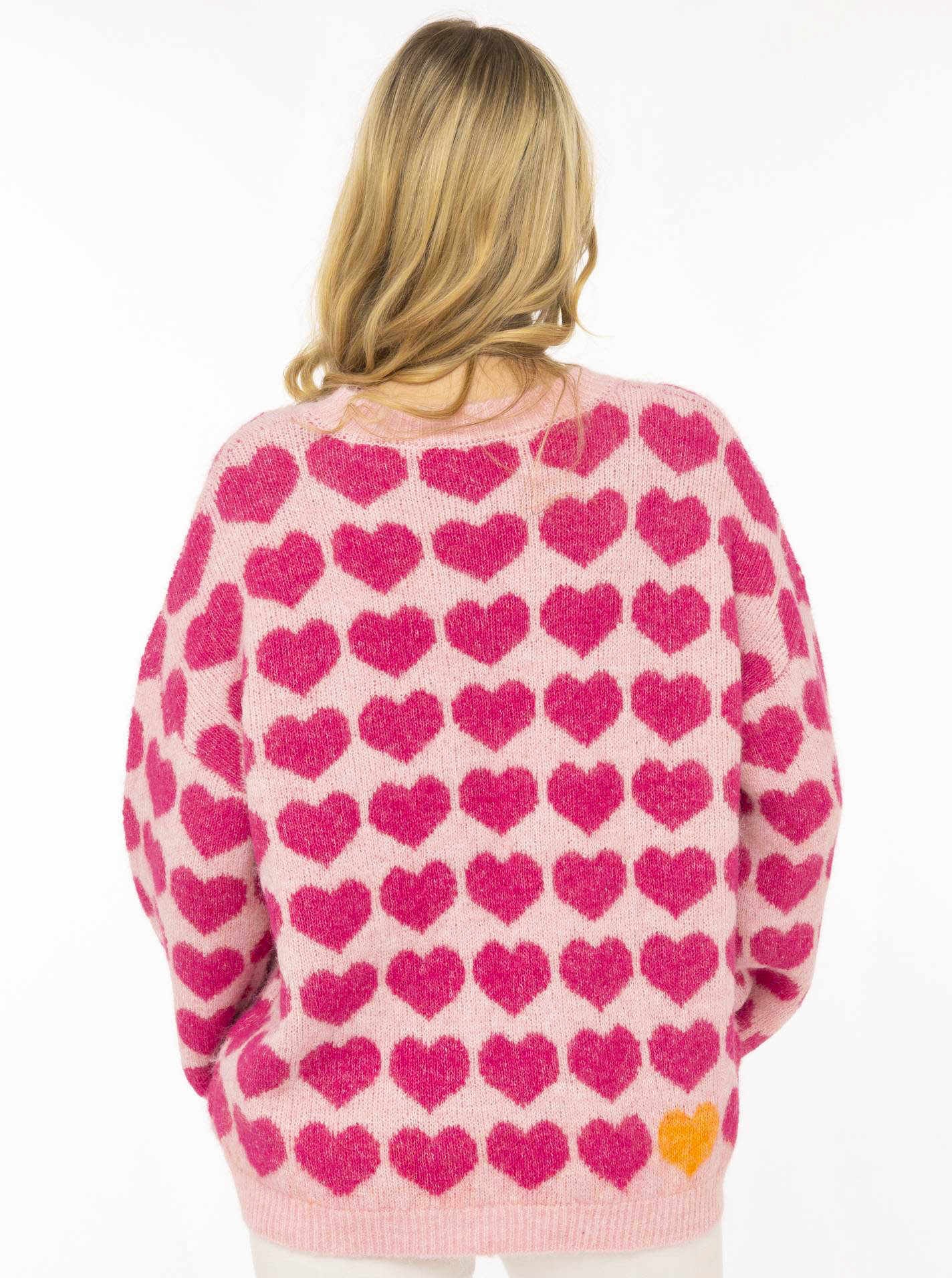 Zwillingsherz Pull en tricot »"HEARTS"« oversize, motif cœur, col rond, épaules tombantes, tricot