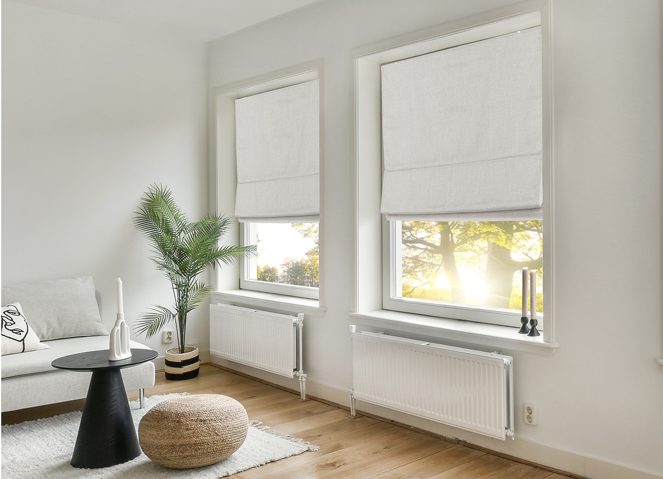 my home Store à enrouleur »RIOLA« verdunkelnd ohne Bohren freihängend Faltrollo in trendiger Leinenoptik NEUHEIT!