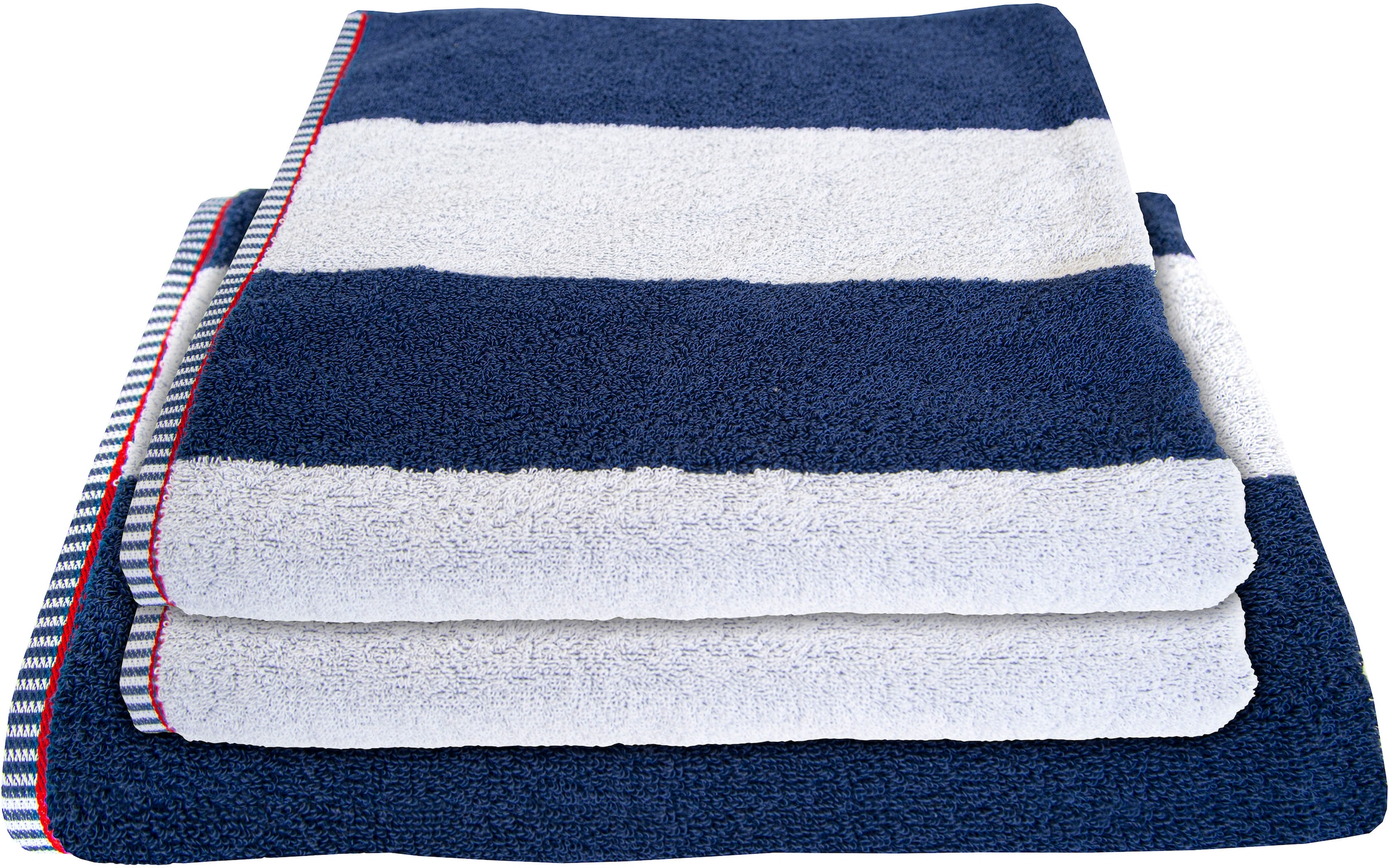 Dyckhoff Set de serviettes »Maritim, Block Stripe« Ensemble 3 cuis Frottee 2 Handtücher (50x100cm), 1 Duschtuch (70x140cm)