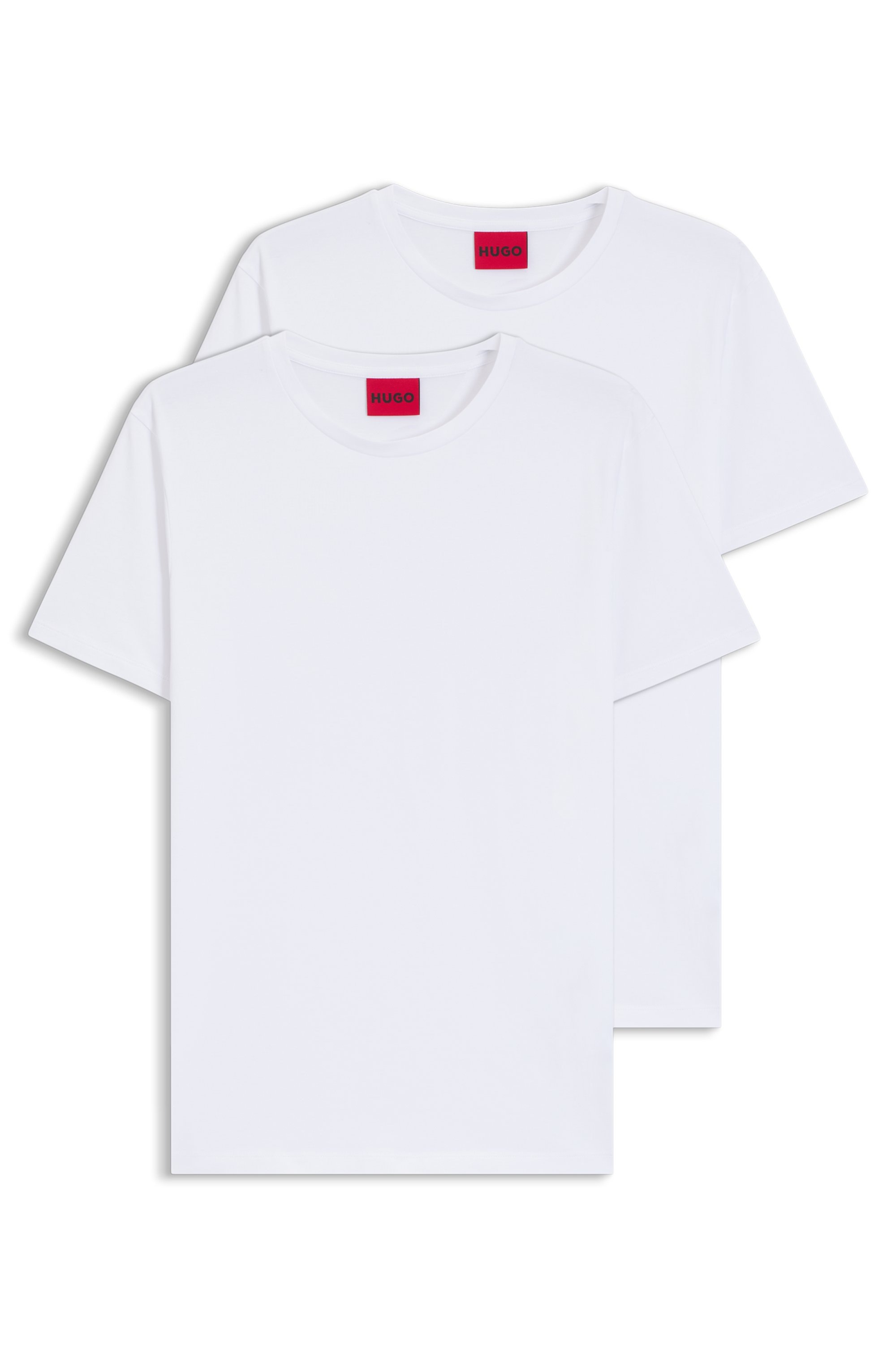 HUGO T-shirt »HUGO-Round« Packung, 2er,  Rundhalsausschnitt, Slim-Fit, HUGO Logo-Druck