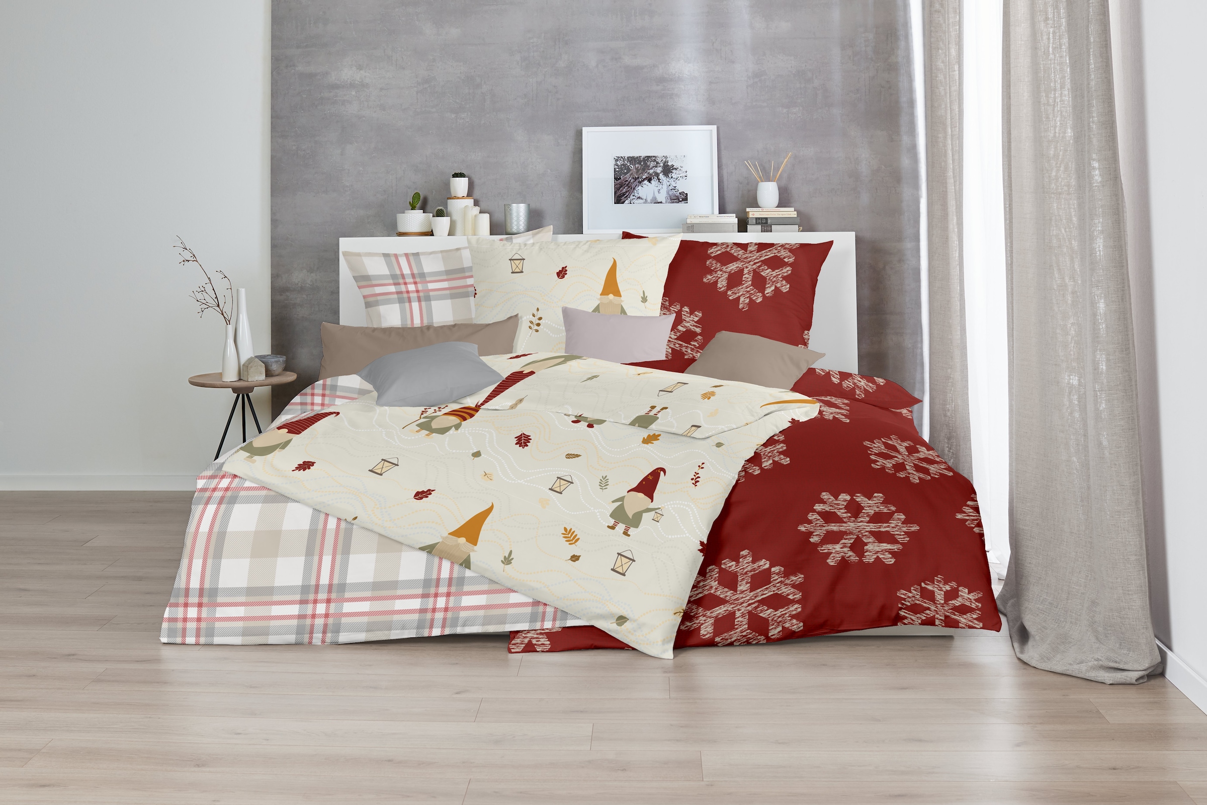 Primera Linge de lit »Feinbiber-Bettwäsche Wichtel« 2 cuis avec motif lutins