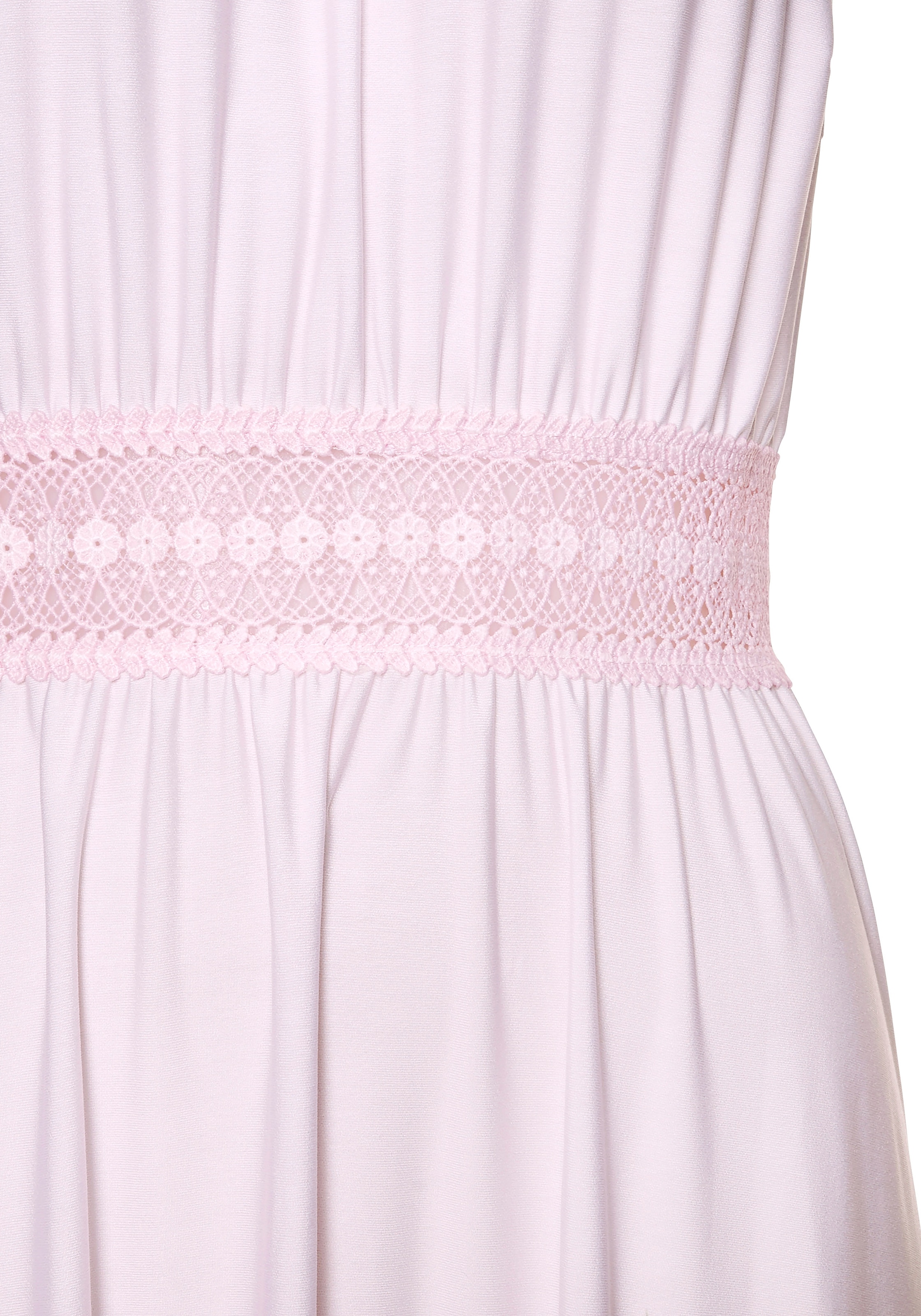 LASCANA Maxi robe »aus glatter bügelfreier Ware« avec imprimé floral, robe d'été avec insert en dentelle, robe en jersey, festive