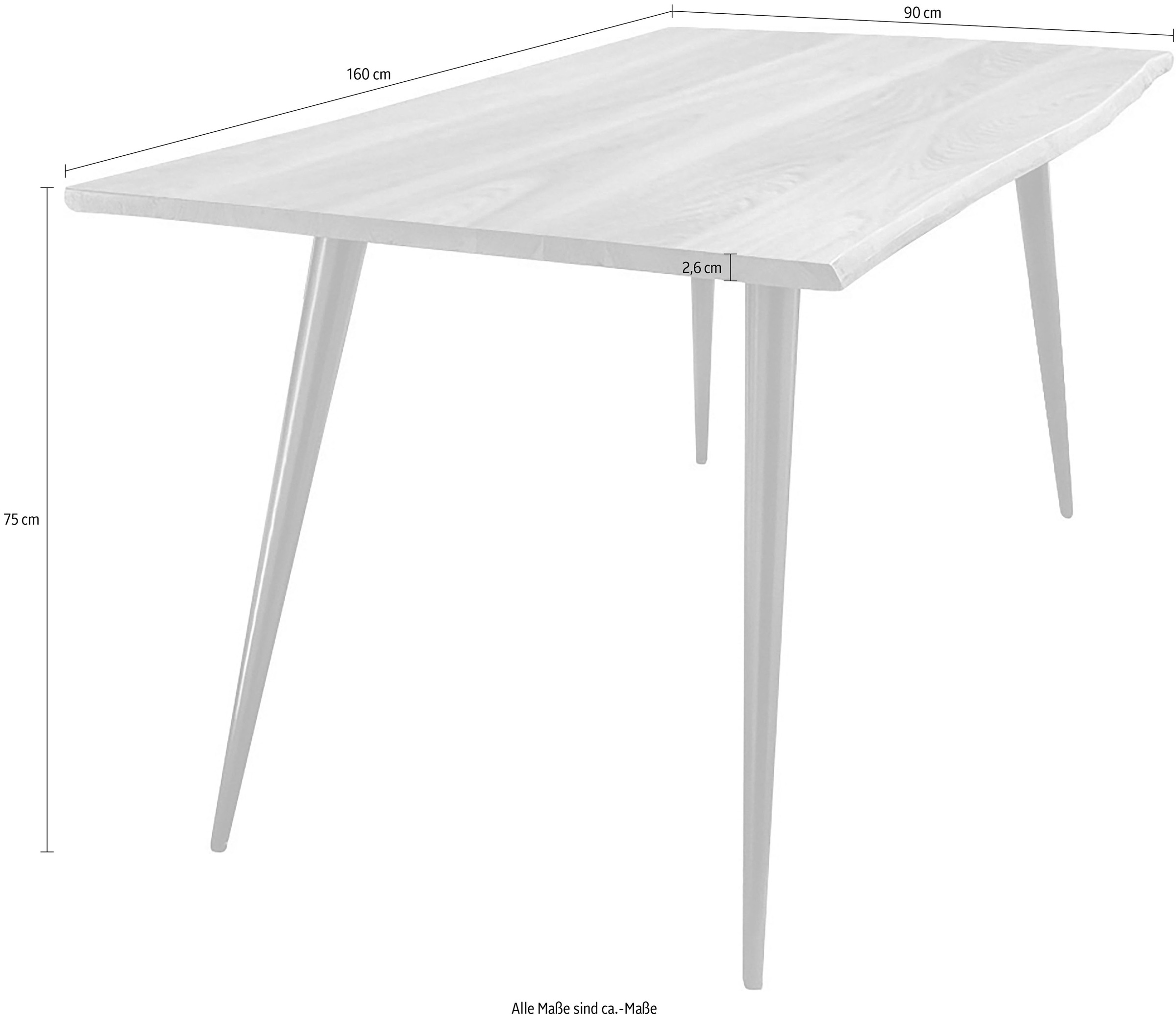 Paroli Table de salle à manger »Hannah« in 3 Breiten