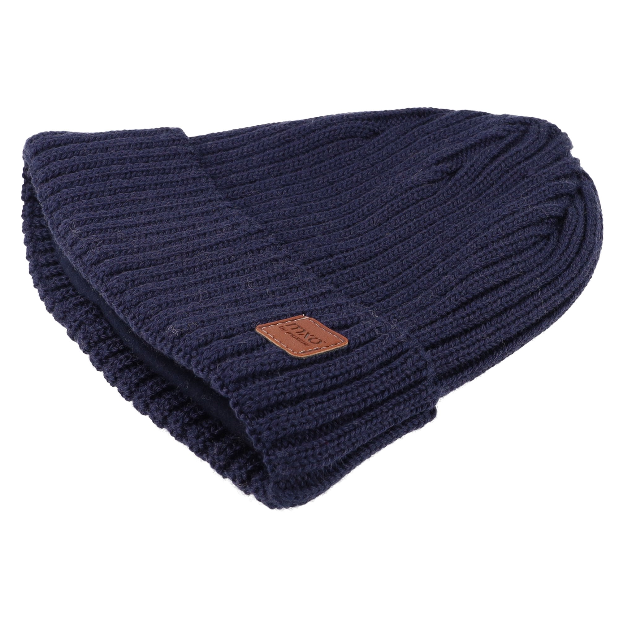 MAXIMO Bonnet tricoté , Wolle, gefüttert, breiter Umschlag