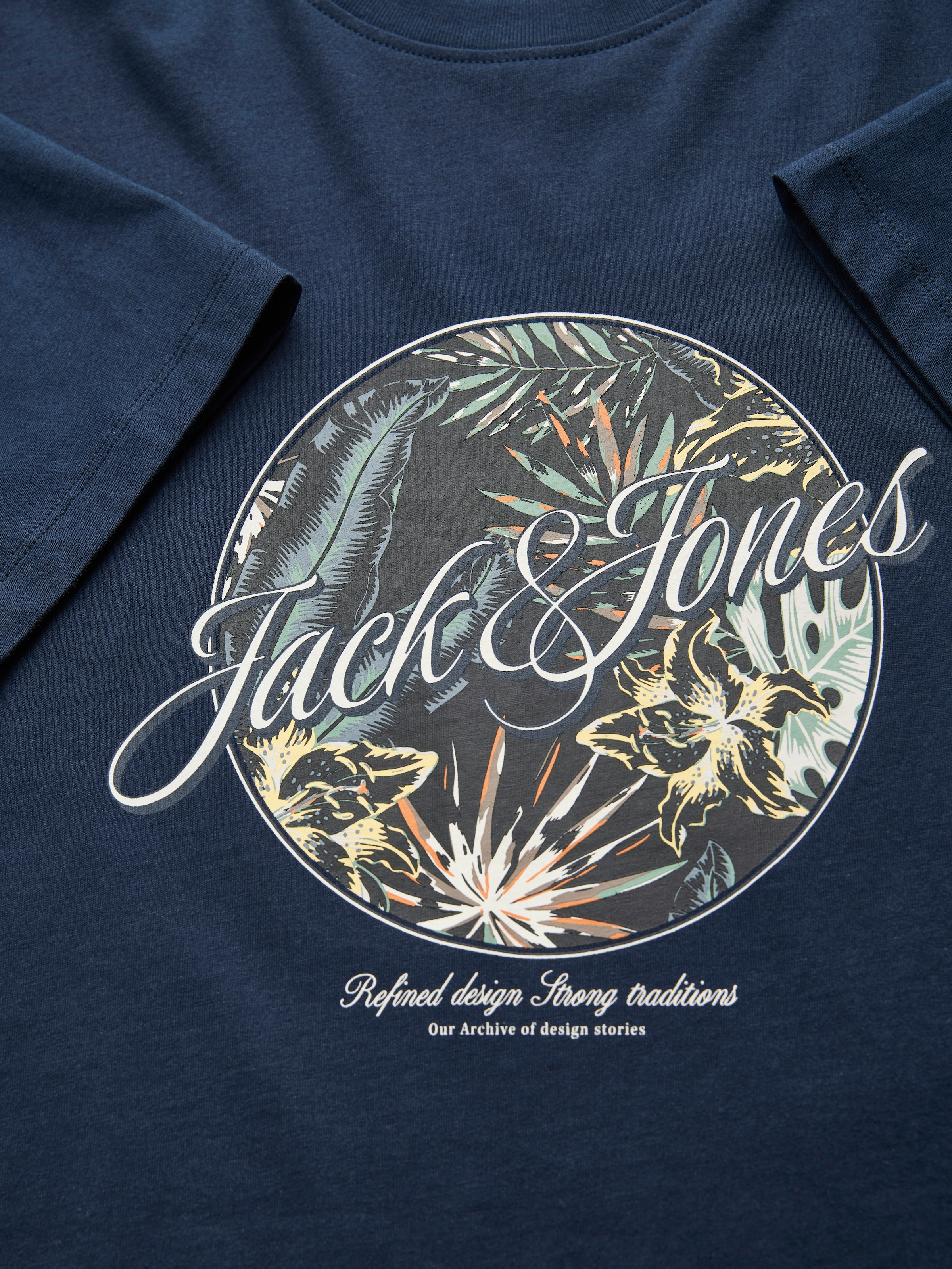 Jack & Jones Rundhalsshirt »JJHONOLULU SHAPE TEE SS CREW NECK« Baumwolle, regular fit