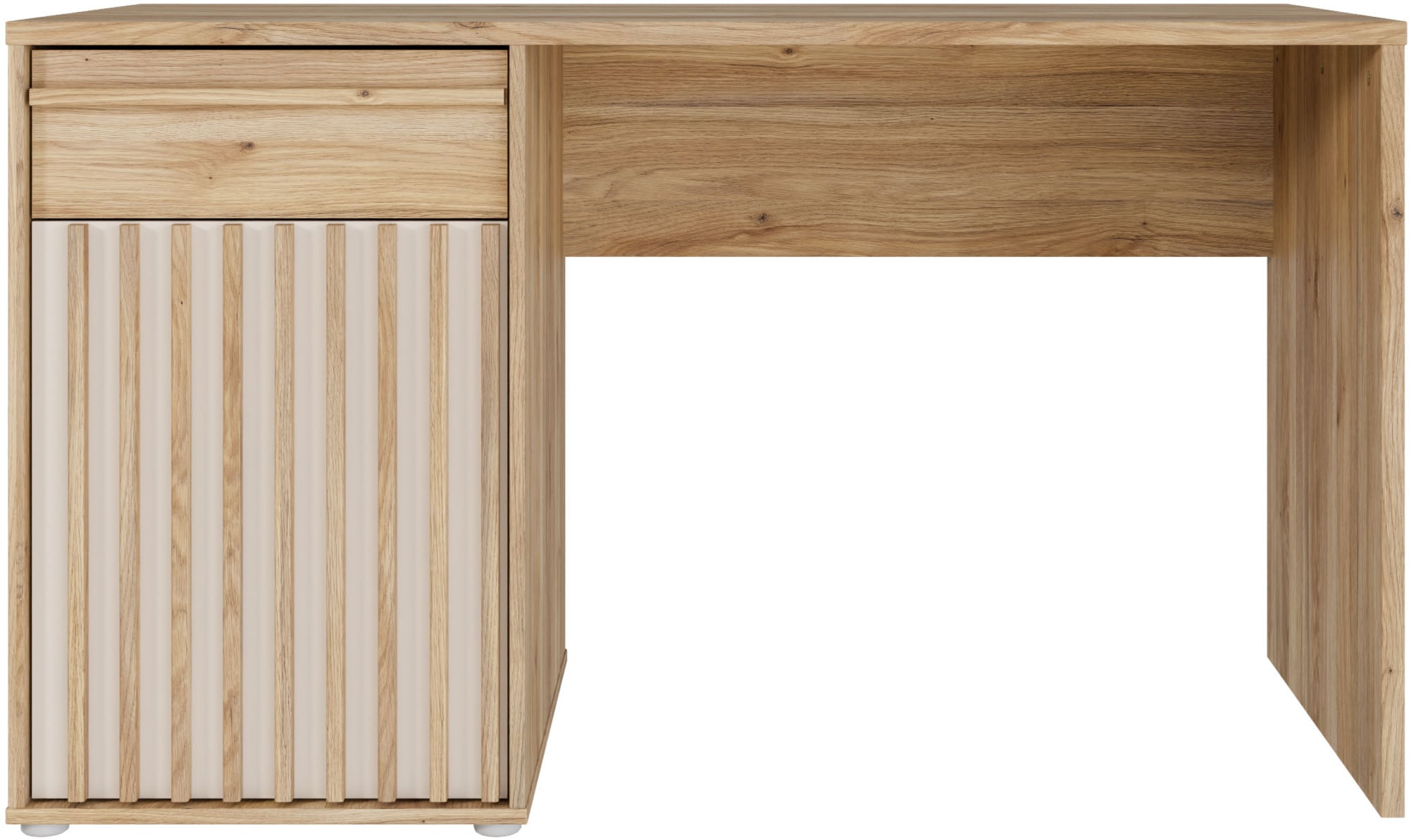 FORTE Schreibtisch »Soft Close und Vollauszug, viel Stauraum, in 2 Farben erhältlich« B/H/T 130/76/60 cm/Schubkasten mit Vollauszug