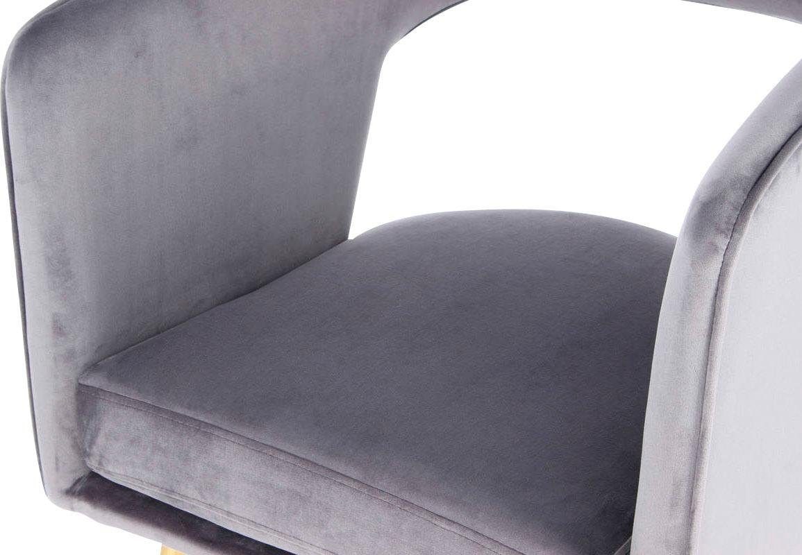 Kayoom Stuhl »Jolene 125, Esszimmerstuhl,eleganter Stoffbezug« () 1 Stk.samtweicher Bezug, Rückenlehne und Armlehnen abgerundet