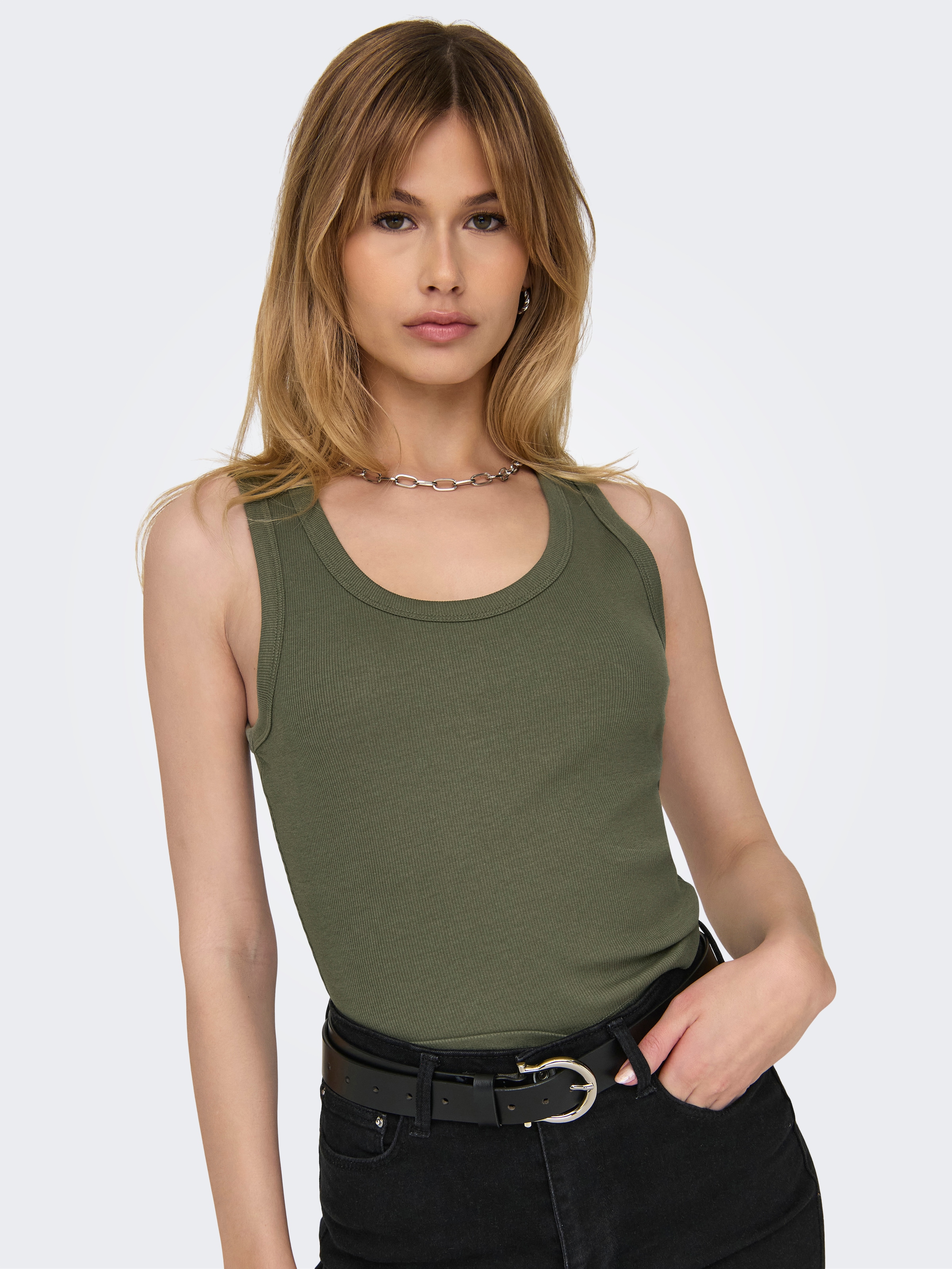 ONLY Tanktop »ONLEASY S/L TANK TOP JRS 2 PACK« Packung, 2 Stk. Baumwollmischung, regular fit