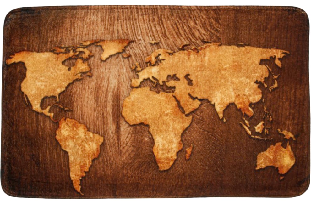 Sanilo Badaccessoire-Set »World Map« bestehend aus WC-Sitz, Badteppich und Waschbeckenstöpsel