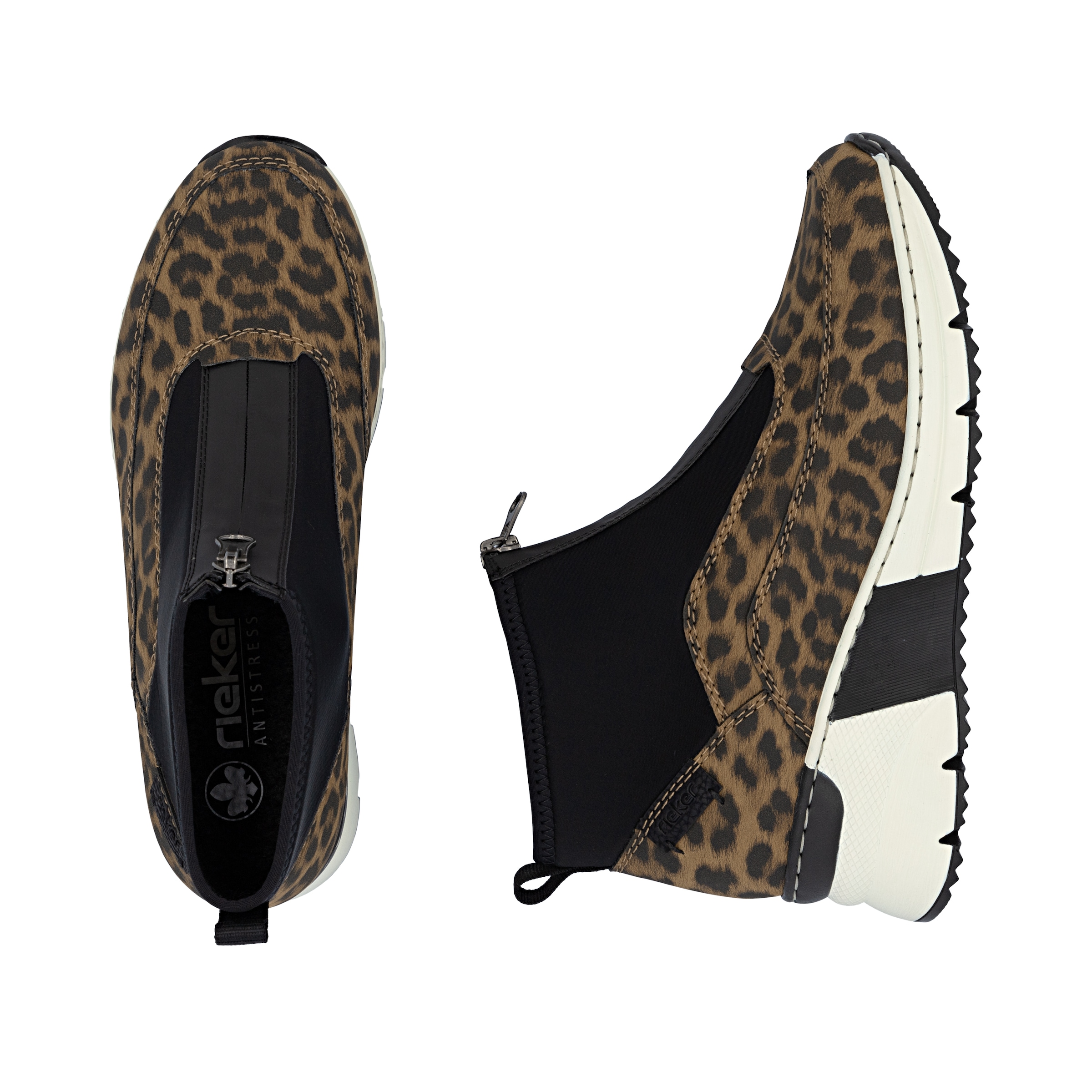 Rieker Bottines à enfiler  bottine, sneaker montante avec fermeture éclair à l'avant