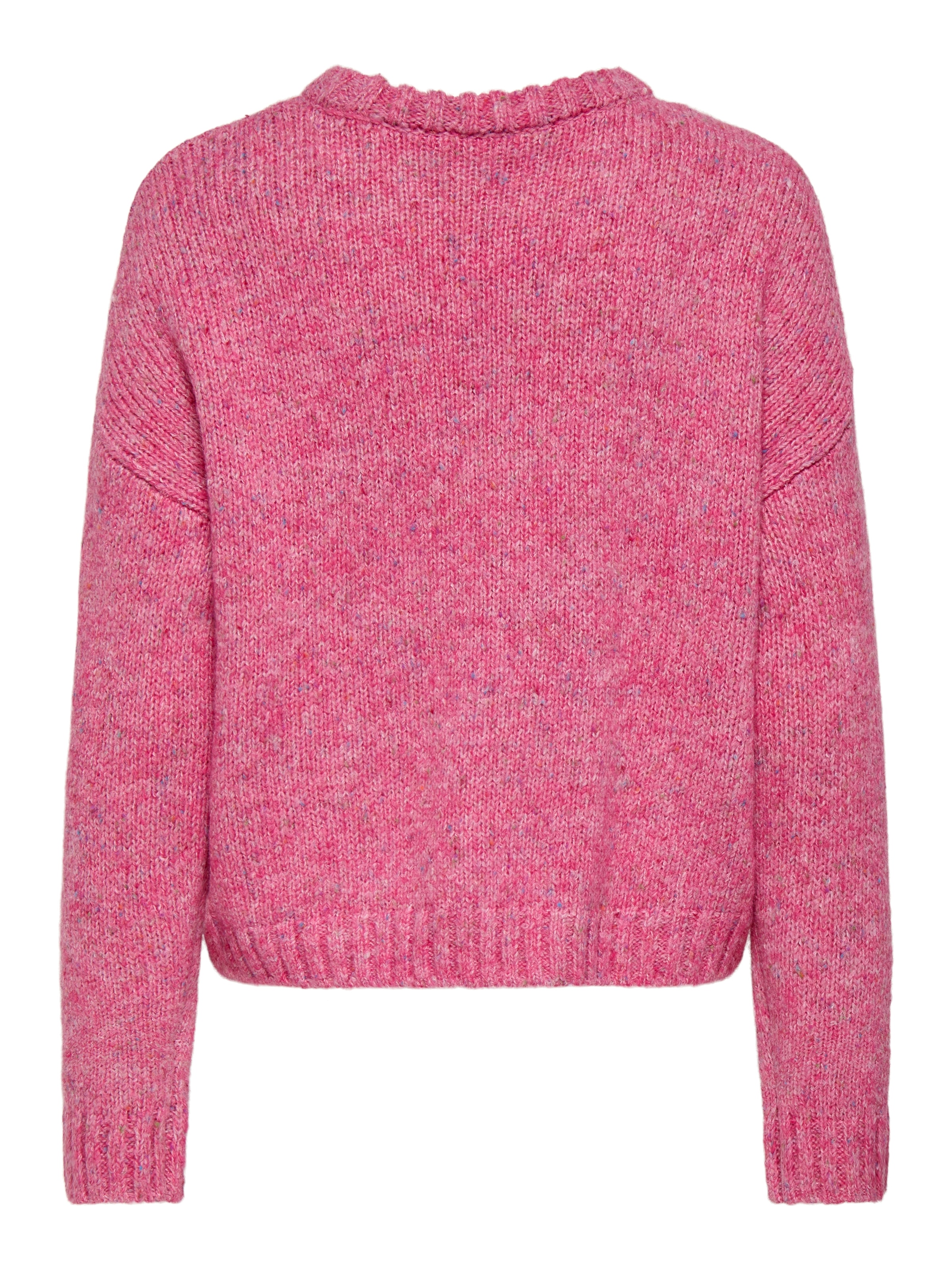 ONLY Strickpullover »ONLSMILLA LS LOOSE O-NECK CS KNT« Materialmix, verkürzte Form