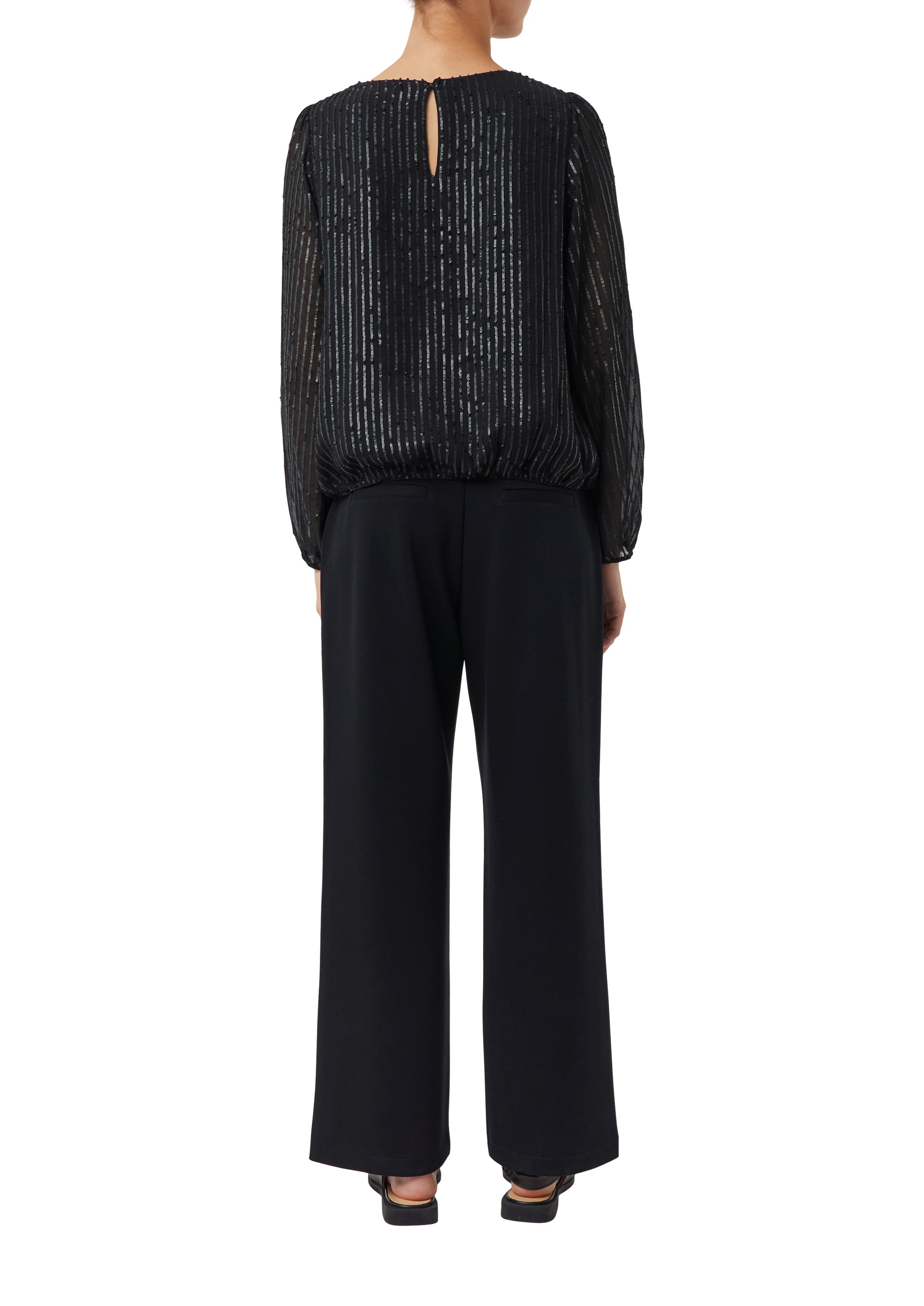 Comma Blouse à manches longues avec motif à paillettes