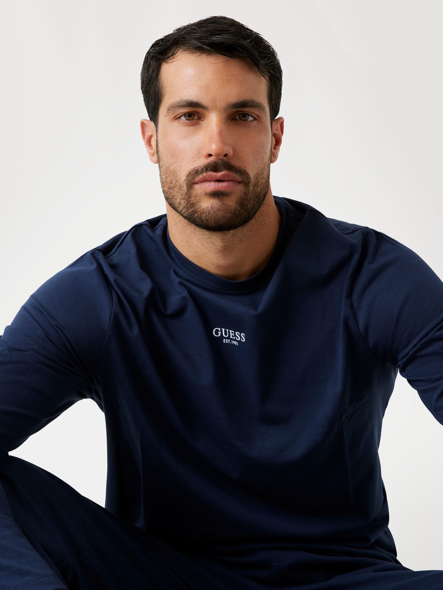 Guess Pyjama »DERRICK PJ SET LONG« Ensemble, 2 en jersey de coton