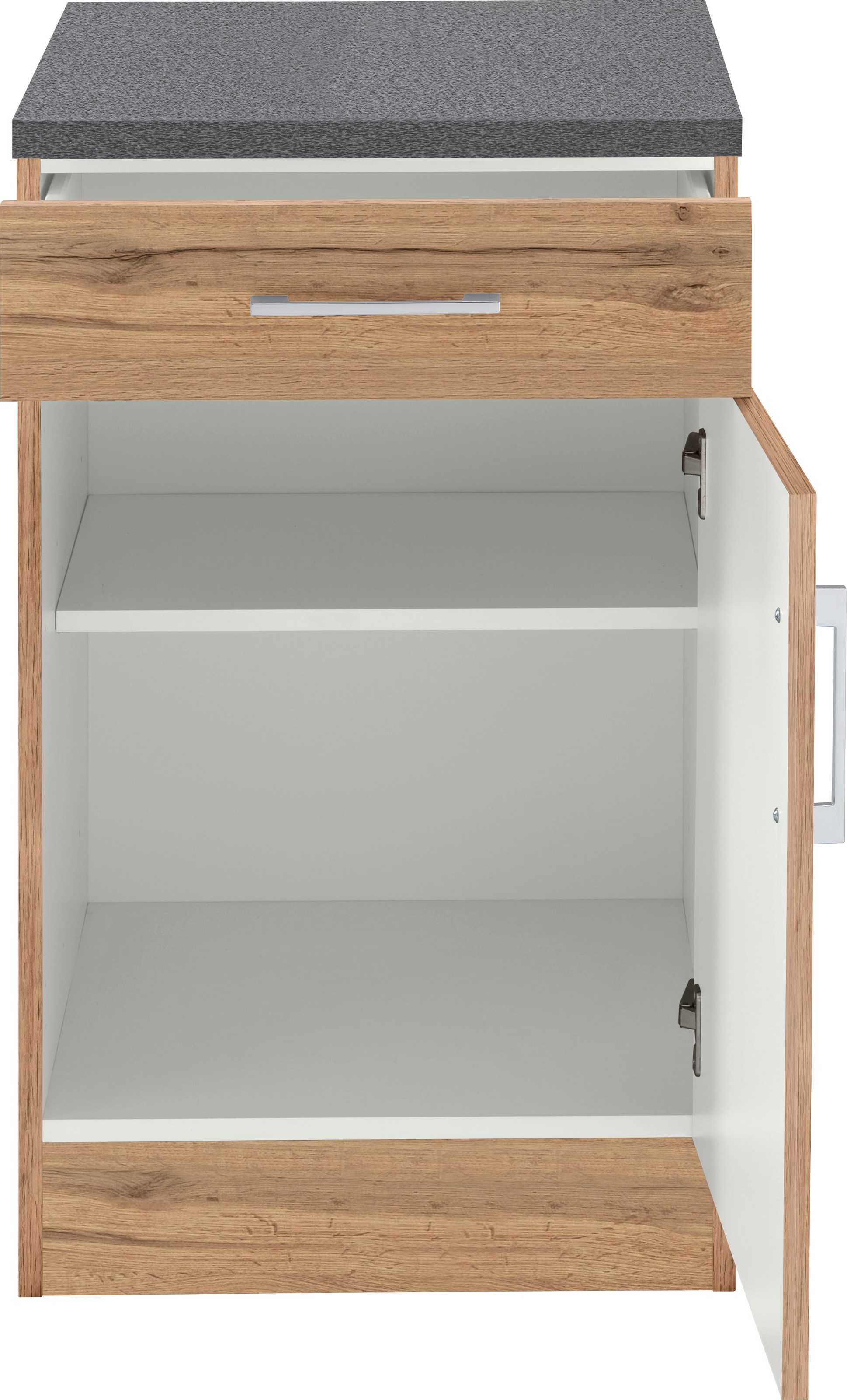 KOCHSTATION Armoire basse »KS-Colmar« 50 cm, avec poignée en métal, pour beaucoup de rangement
