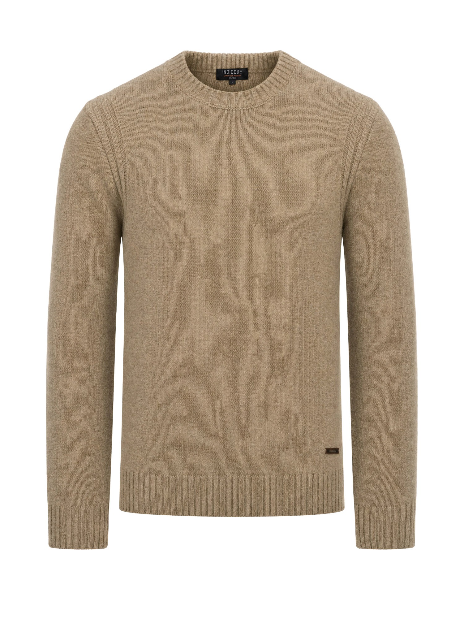 Indicode Rundhalspullover »INVestdale o-neck« Materialmix, regular fit