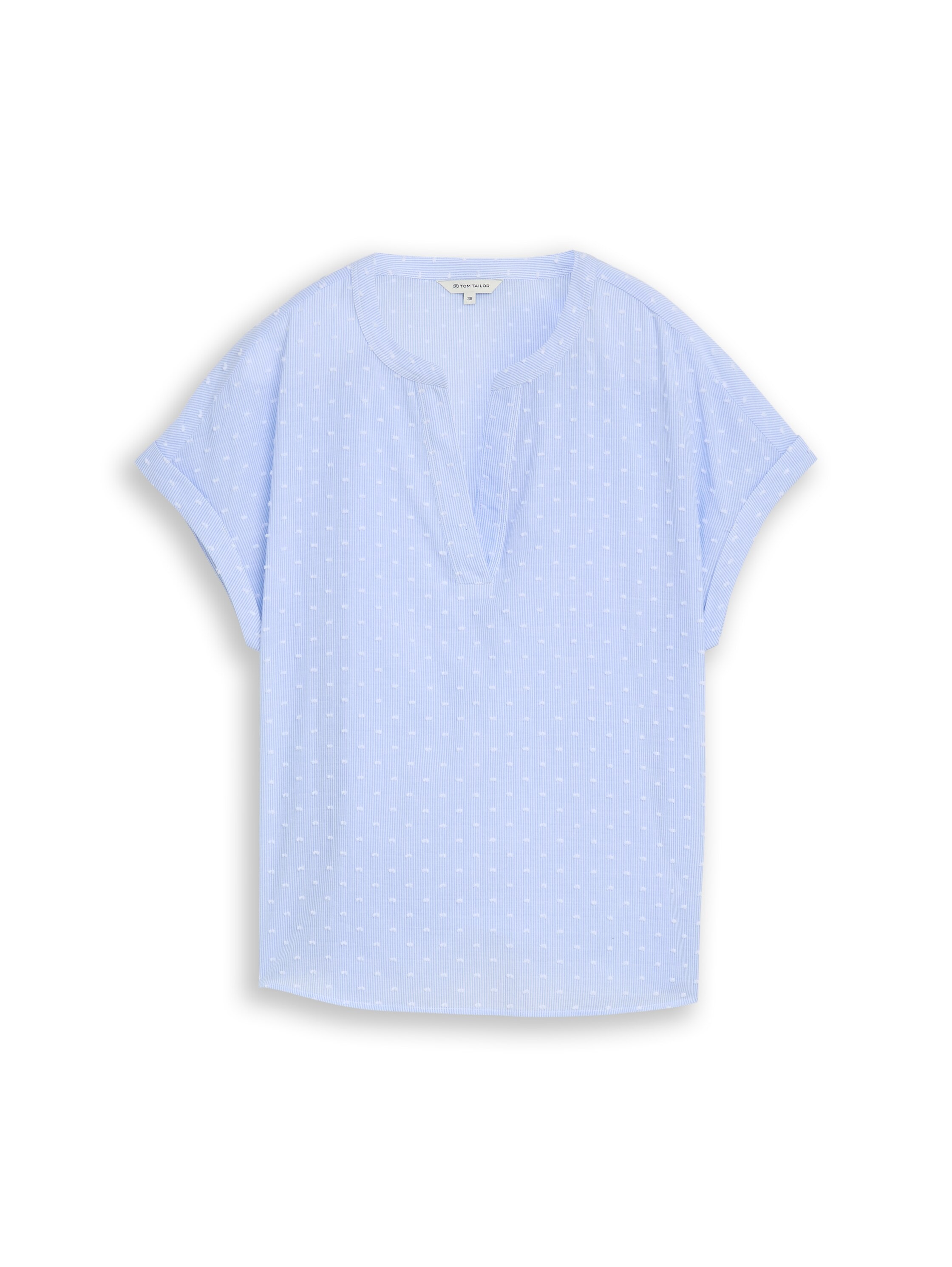 TOM TAILOR Blouse à pression Tunique d'été avec fines rayures et pois