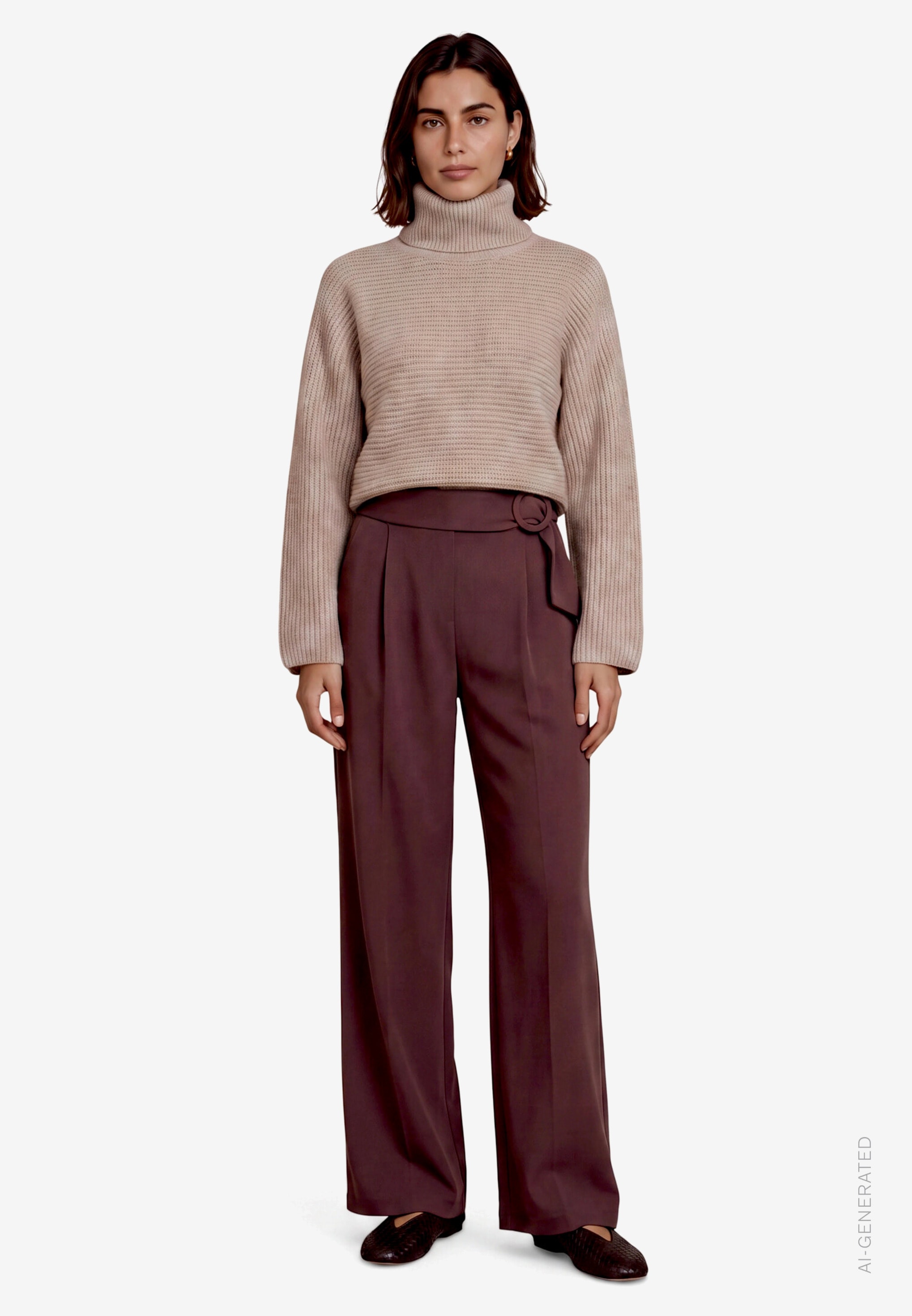 Zero Pantalon à pinces  Stoffhose mit Gürtel / Schnalle