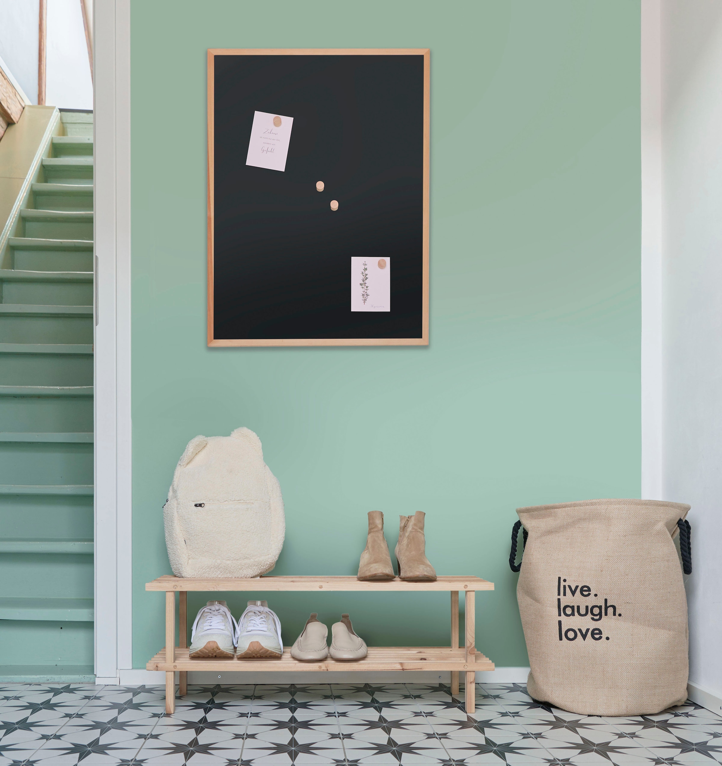 Zeller Present Sac à linge »Natural« 2 praktische Griffe, natürliche Juteoptik