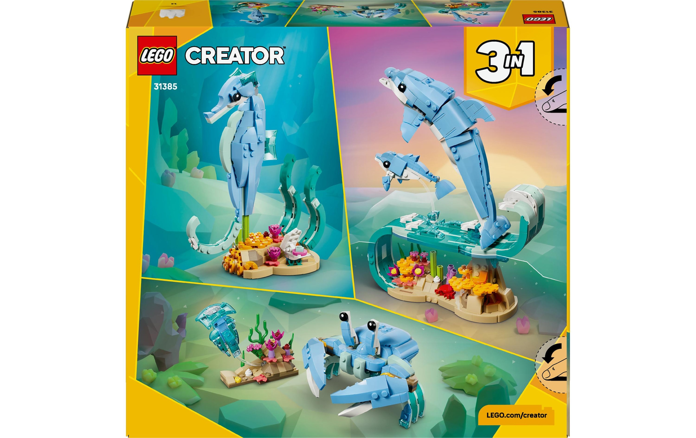   Konstruktionsspielsteine »Creator Meerestiere: Wunderschöne Delfine 31385« Kategorie: Figuren/Tiere