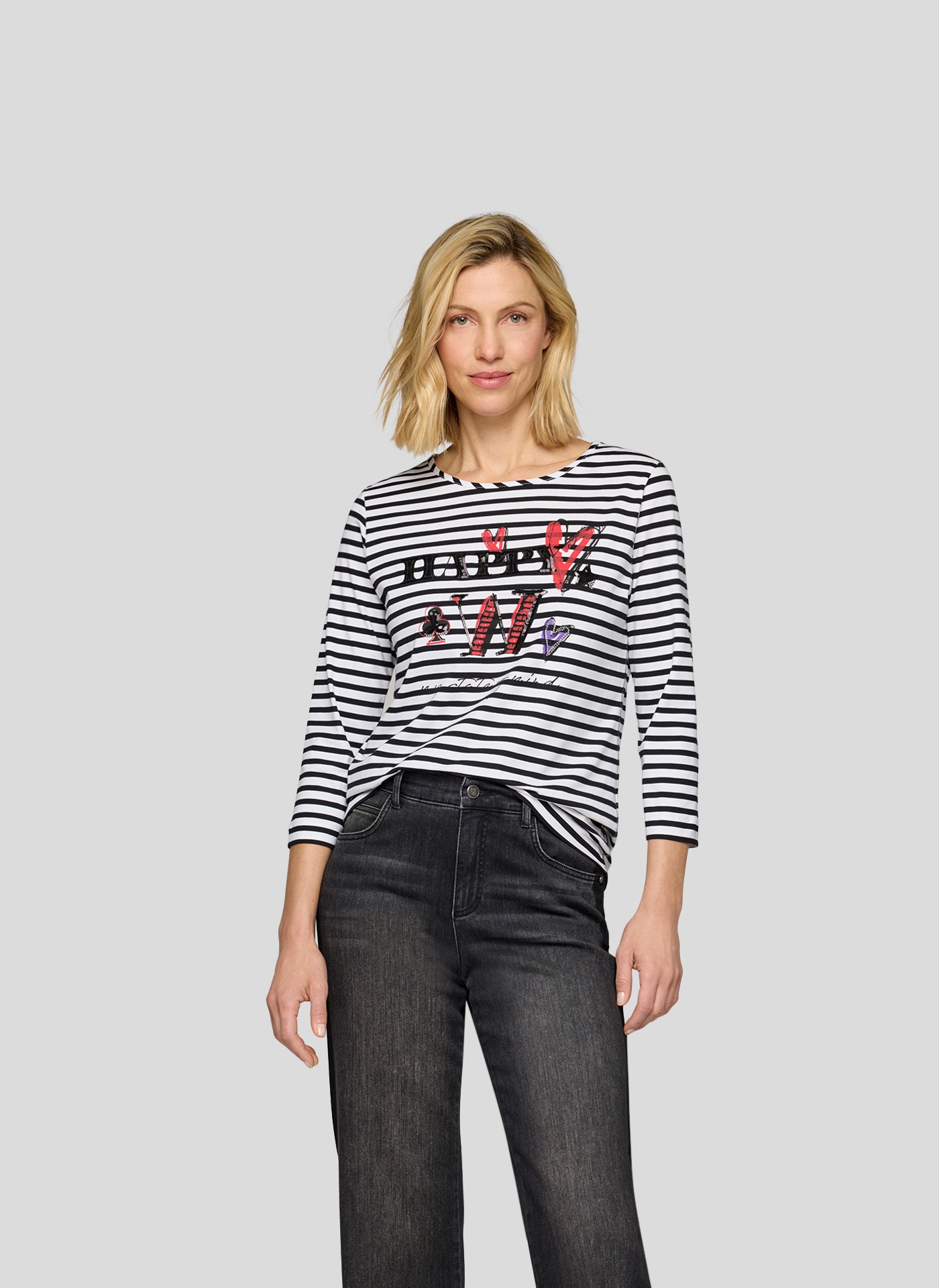 Rabe 3/4-Arm-Shirt mit Schriftzug
