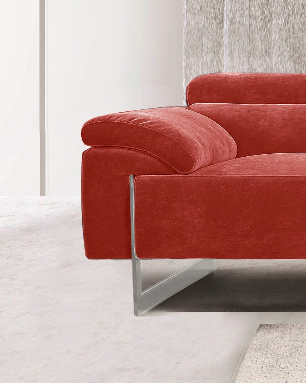 Egoitaliano 2,5-places »Malika, Designsofa mit hohem Sitzkomfort, edel und bequem« inkl. Kopfteilverstellung und chromfarbenen Metallfüssen