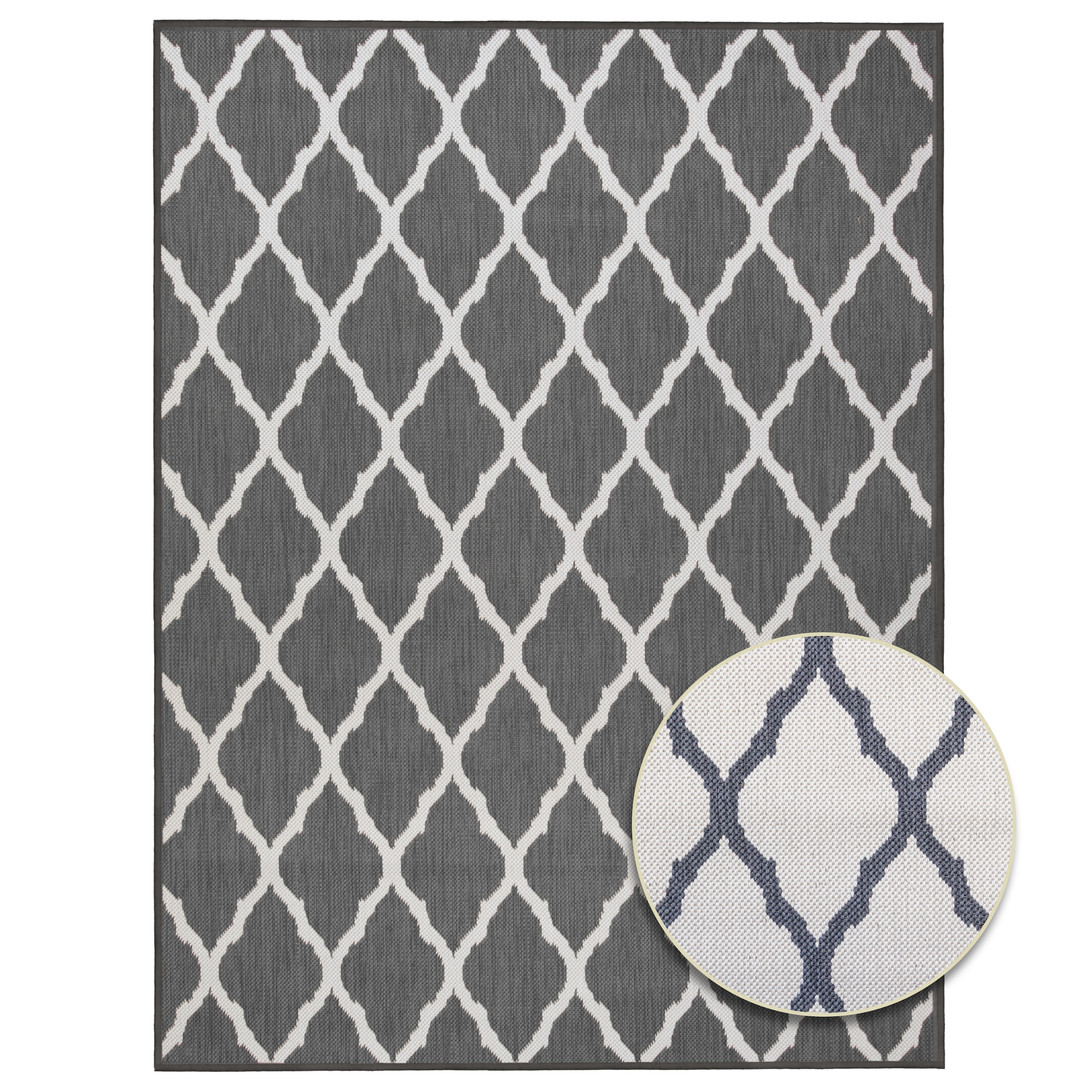 Primaflor-Ideen in Textil Tapis »Outdoorteppich REVERSO - Round Rhombus« Rectangulaire 5 mm Höhe tapis réversible, motif losanges, adapté intérieur et extérieur, étanche