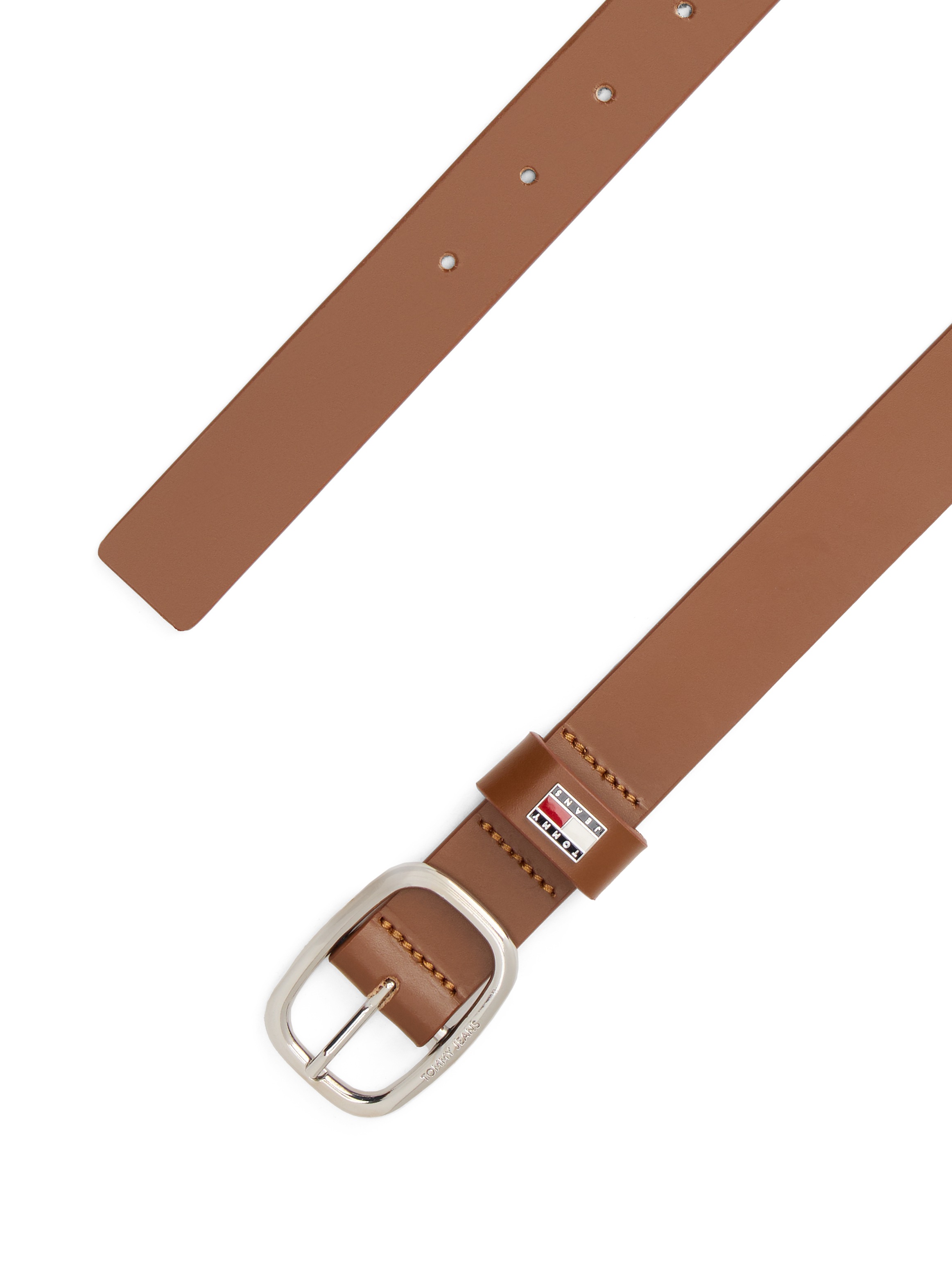 Tommy Jeans Ceinture en cuir »TJW OVAL 3.0« Ovale Einfachdornschliesse und Logo am Verschluss