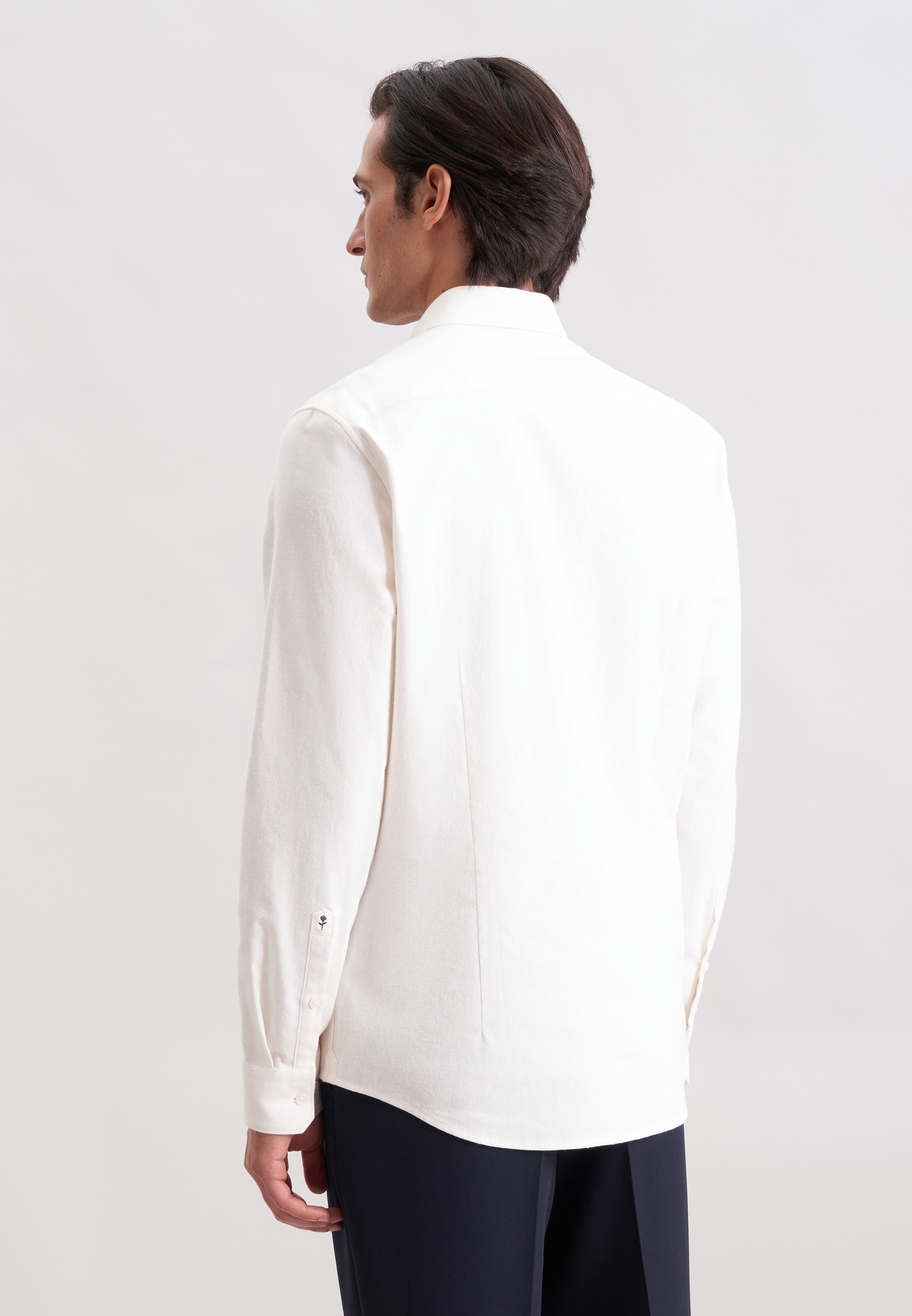 seidensticker Flanellhemd Slim 1/1 Button-Down-Kragen Uni