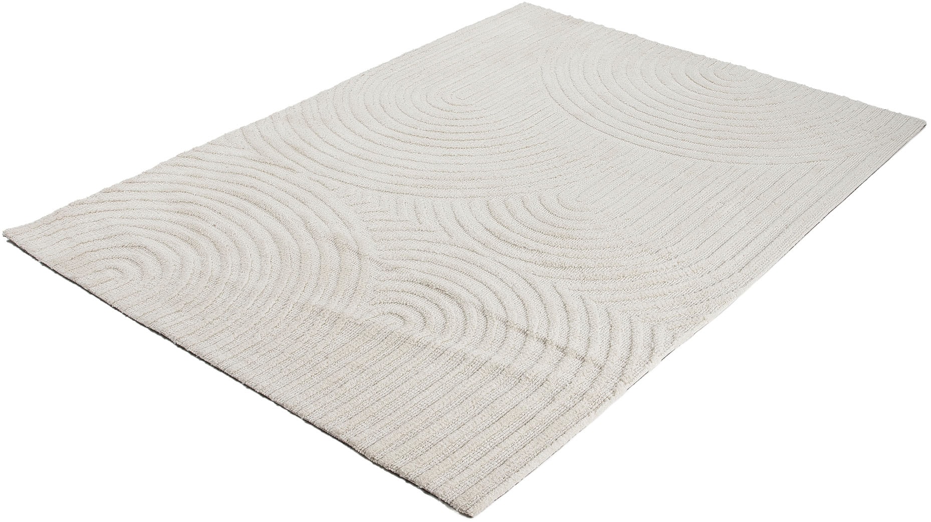 carpetfine Tapis »Holly Zen 1« Rectangulaire 12 mm Höhe Hoch-Tief-Effekt, geometrisch, Zeitloses Design, dekoratives Highlight