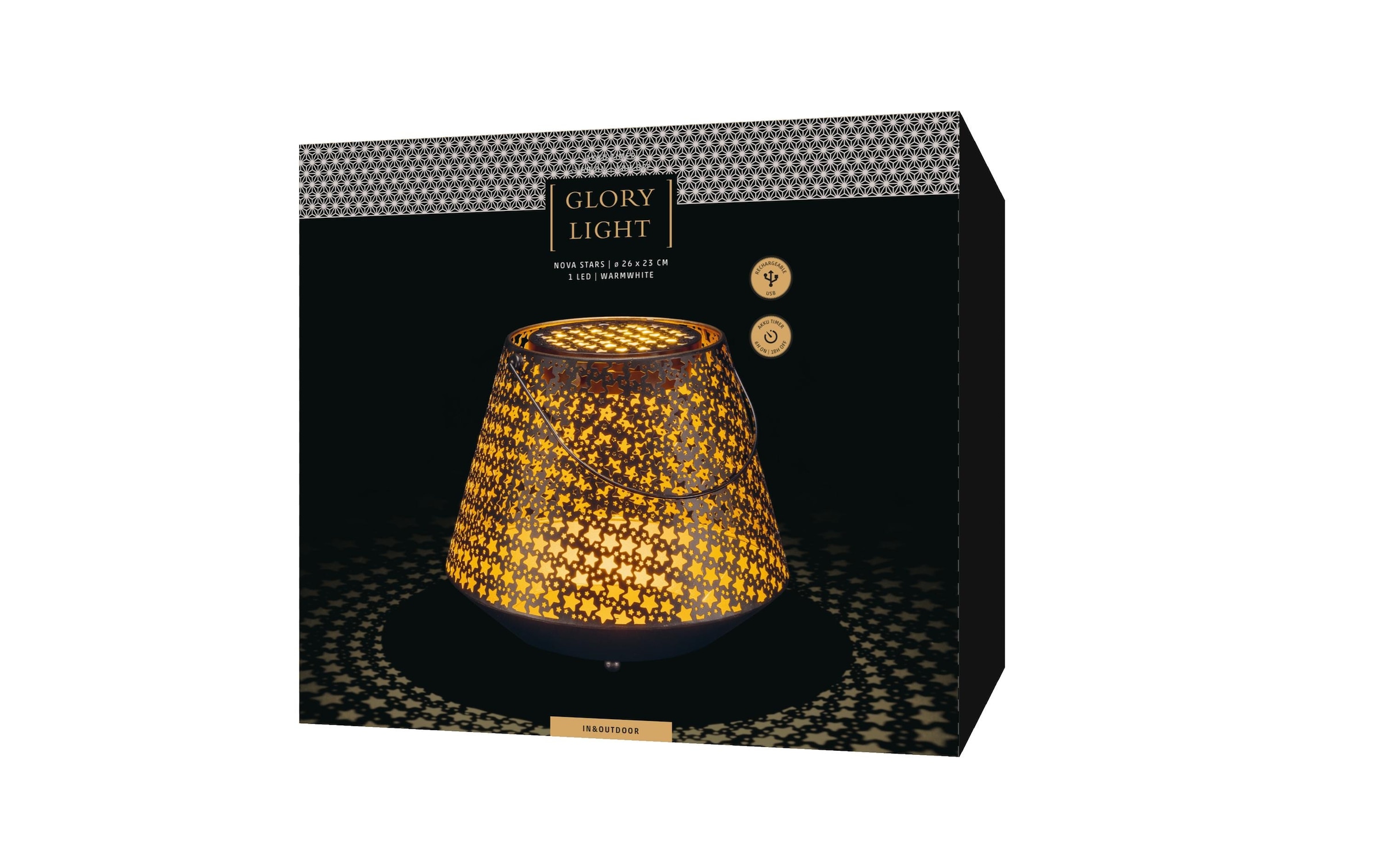 STT LED Laterne »Nova stars« Warmweiss