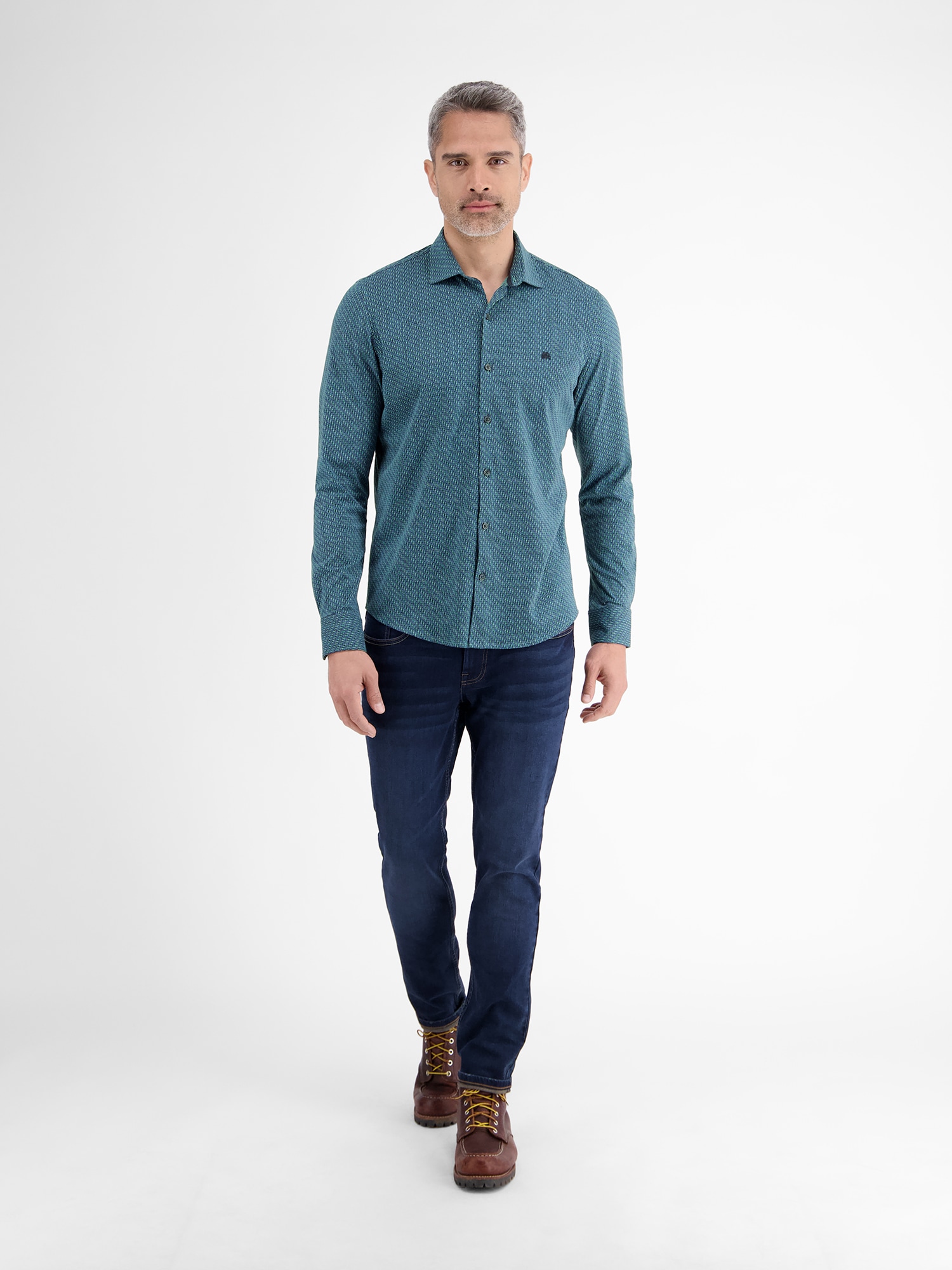 LERROS Langarmhemd »LERROS Jersey Herrenhemd«