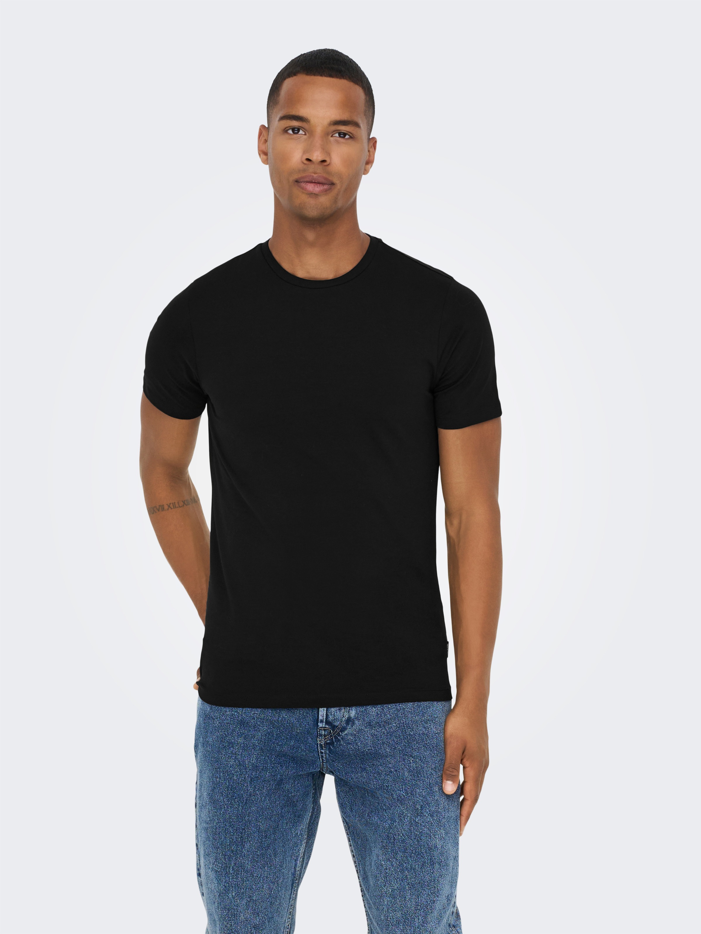 ONLY & SONS T-Shirt »ONSBASIC SLIM O-NECK 2-PACK NOOS« Packung, 2 Stk.