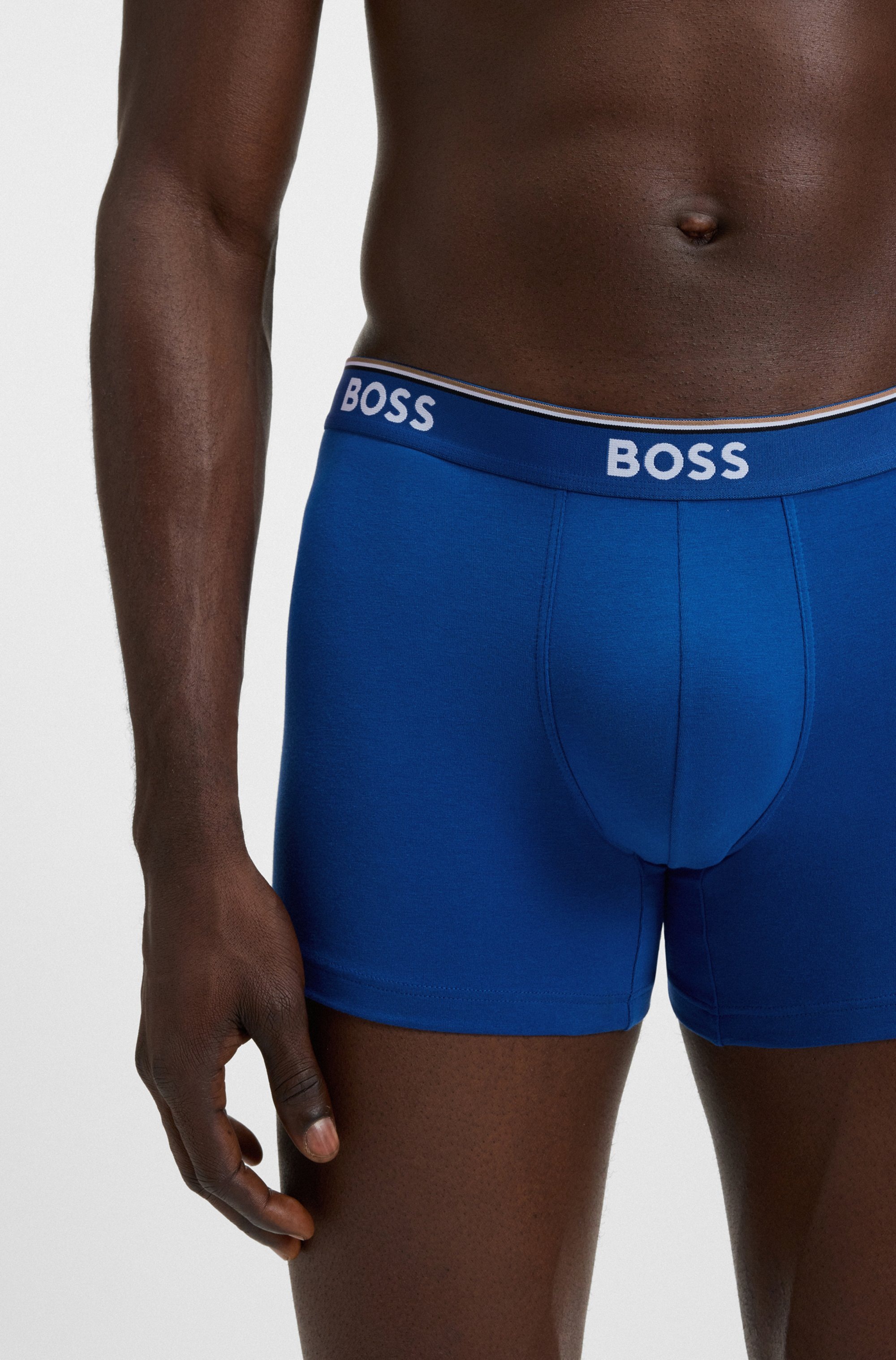 BOSS Langer Boxer »Brief 3 PACK« mit farblich passendem Webbund