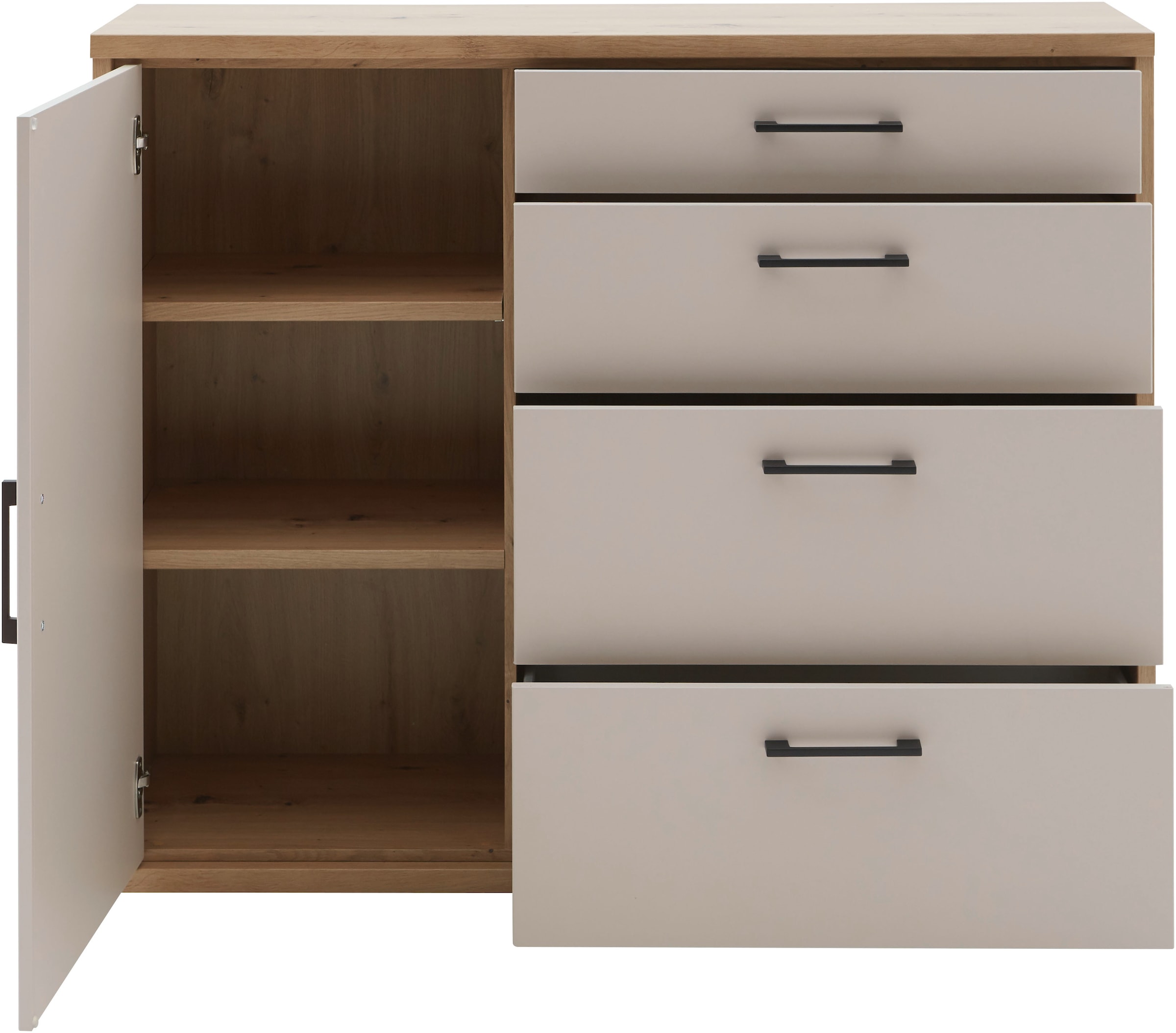 priess Commode haute »Warburg hochwertige Kommode aus Deutschland« livré monté avec amortisseurs et poignées en métal