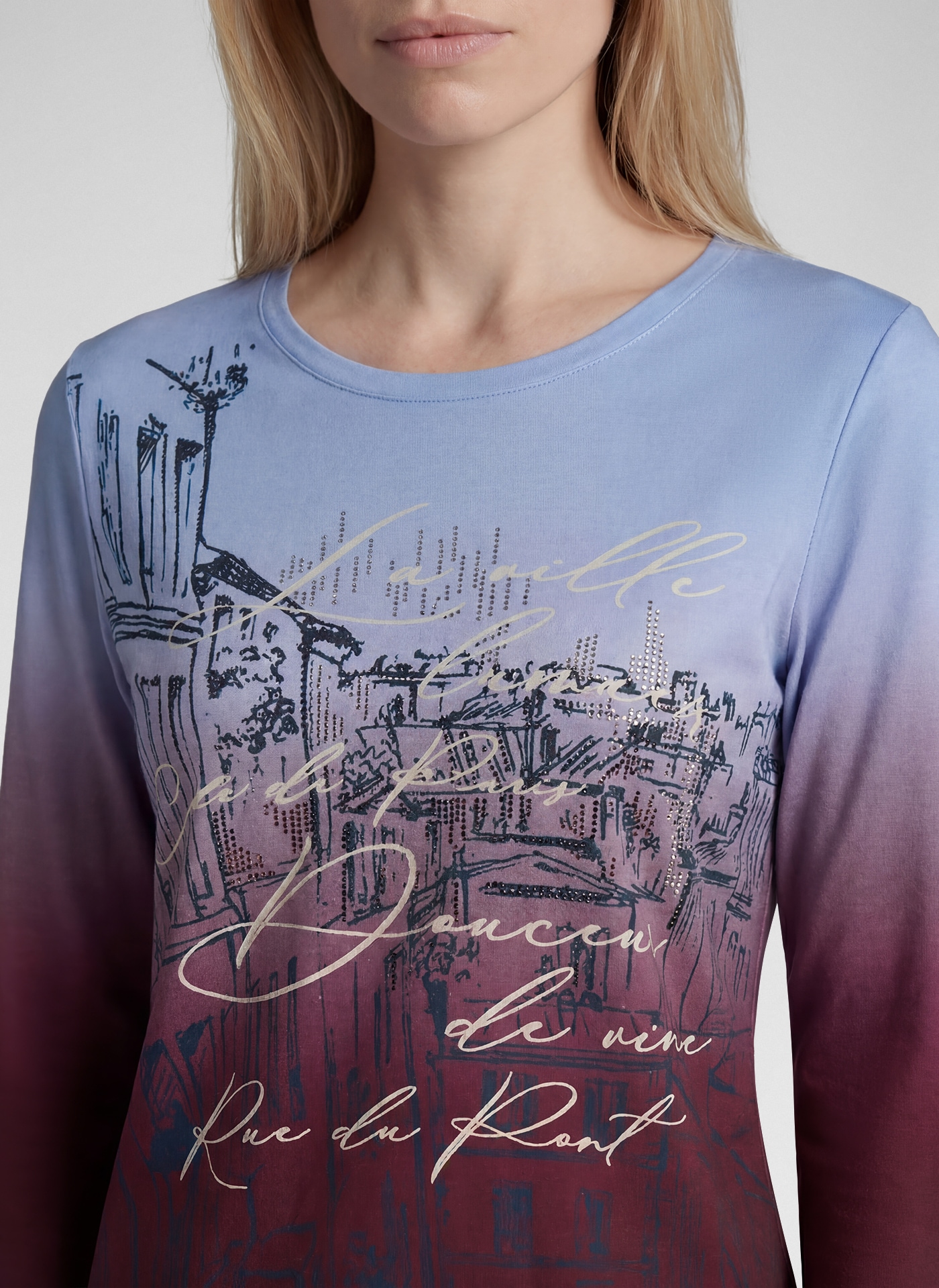 Rabe T-shirt à manches 3/4 Avec dégradé de couleurs et imprimés