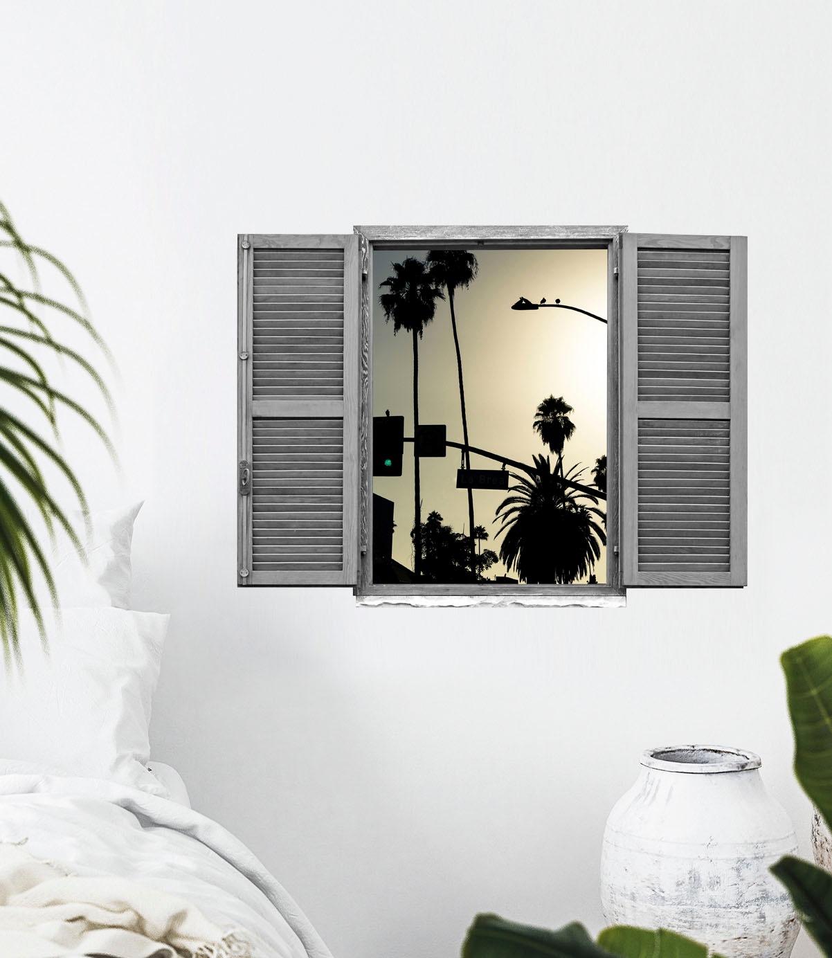 queence Autocollant mural »Abendsonne« Wandsticker, Wandbild, selbstklebend, 3D, Fenster