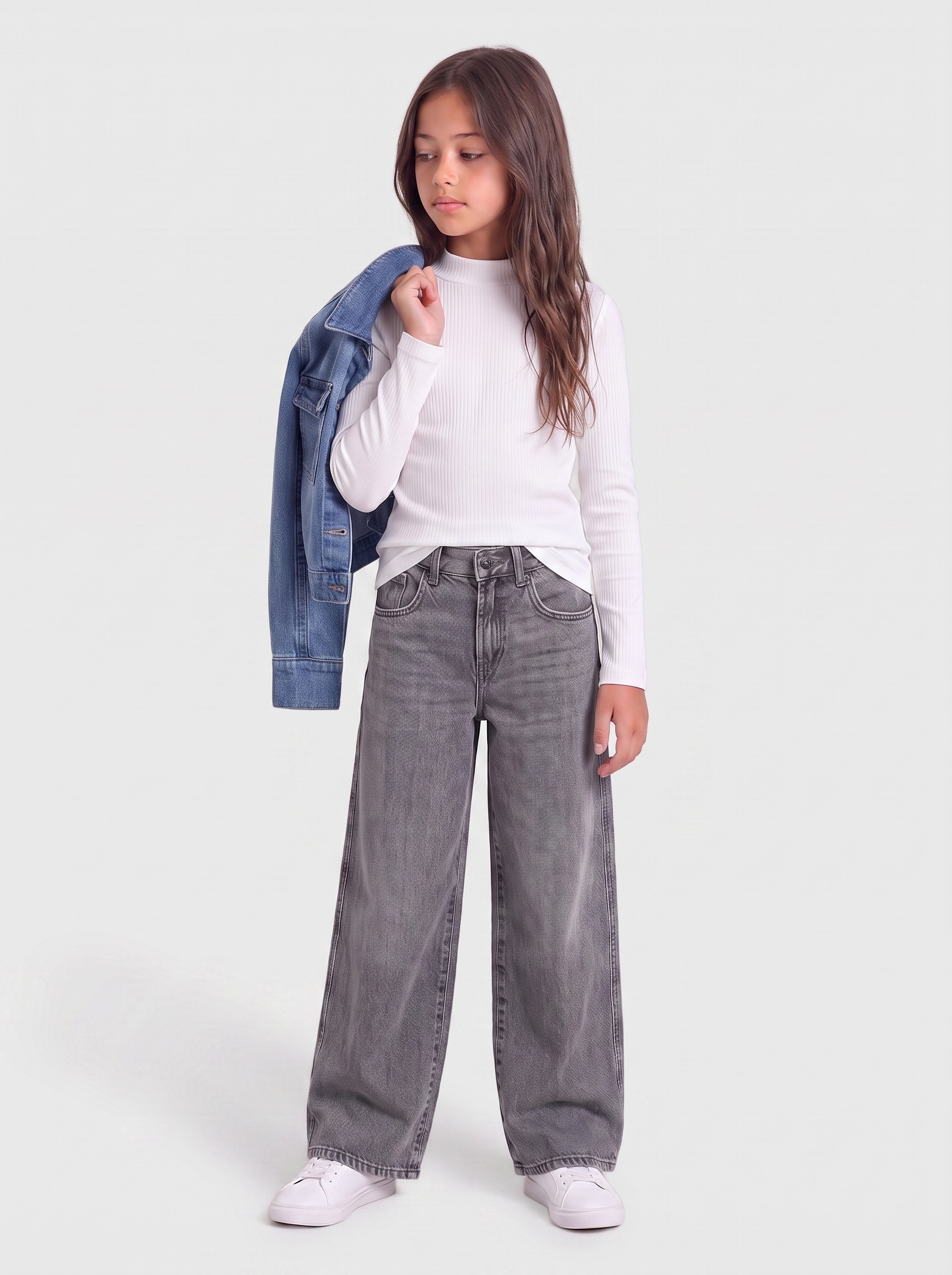 KIDS ONLY Jeans large »KOGTAYLOR HW BARREL DNM PIM828 NOOS« Mélange de coton, taille haute, coupe Barrel