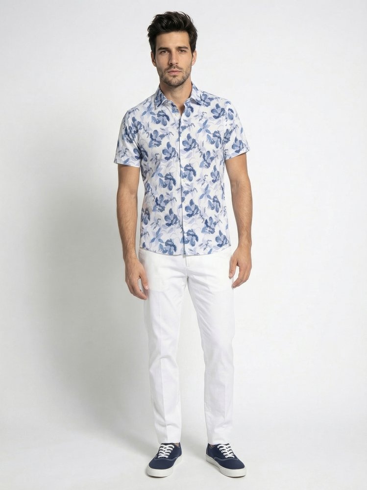 DESOTO Chemise à manches courtes »Casual Kent 1/2« chemise en jersey, col Kent, coupe slim