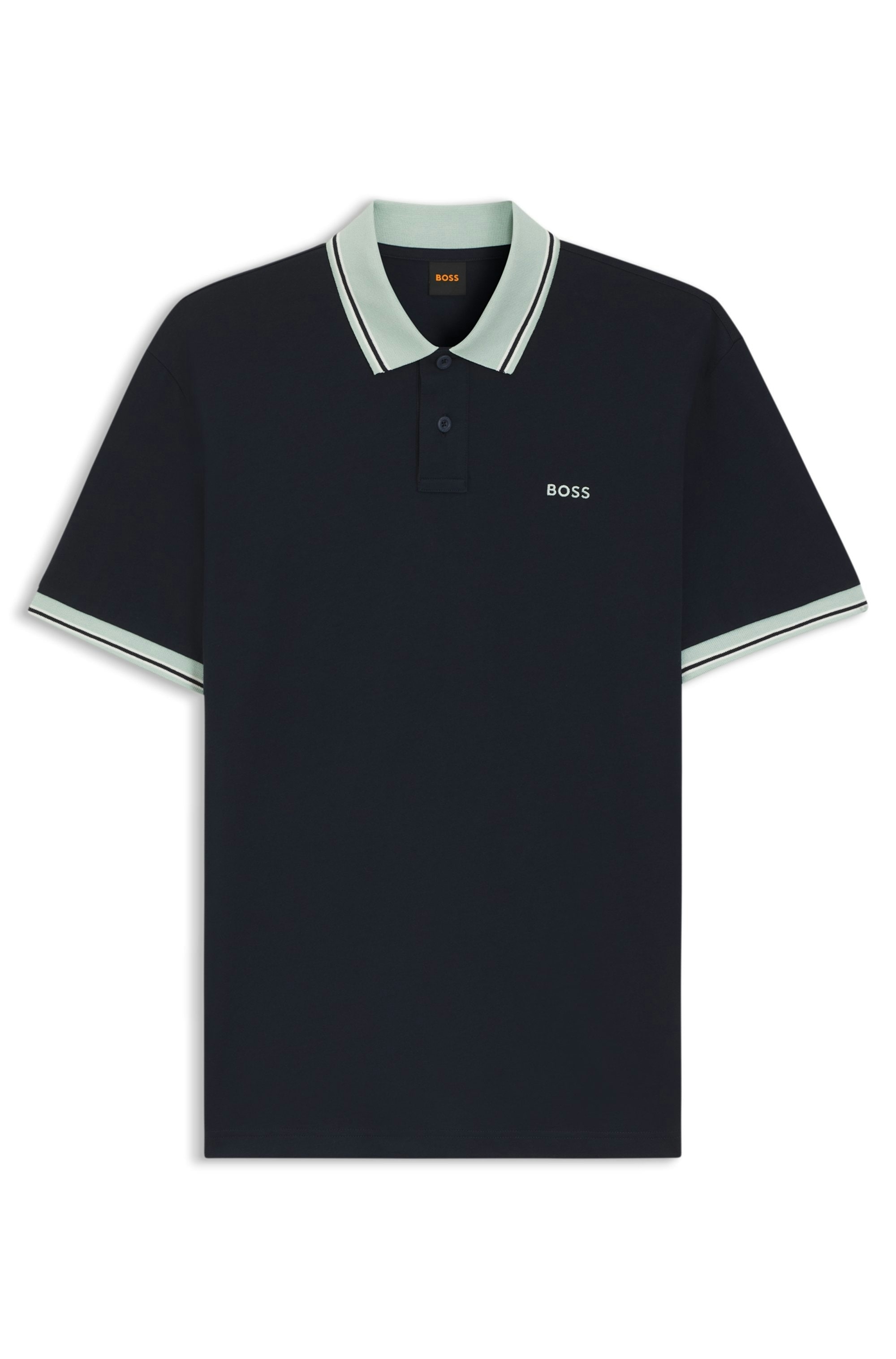 BOSS ORANGE Polo Relaxed Fit, coton pur, col et bord de manches contrastants
