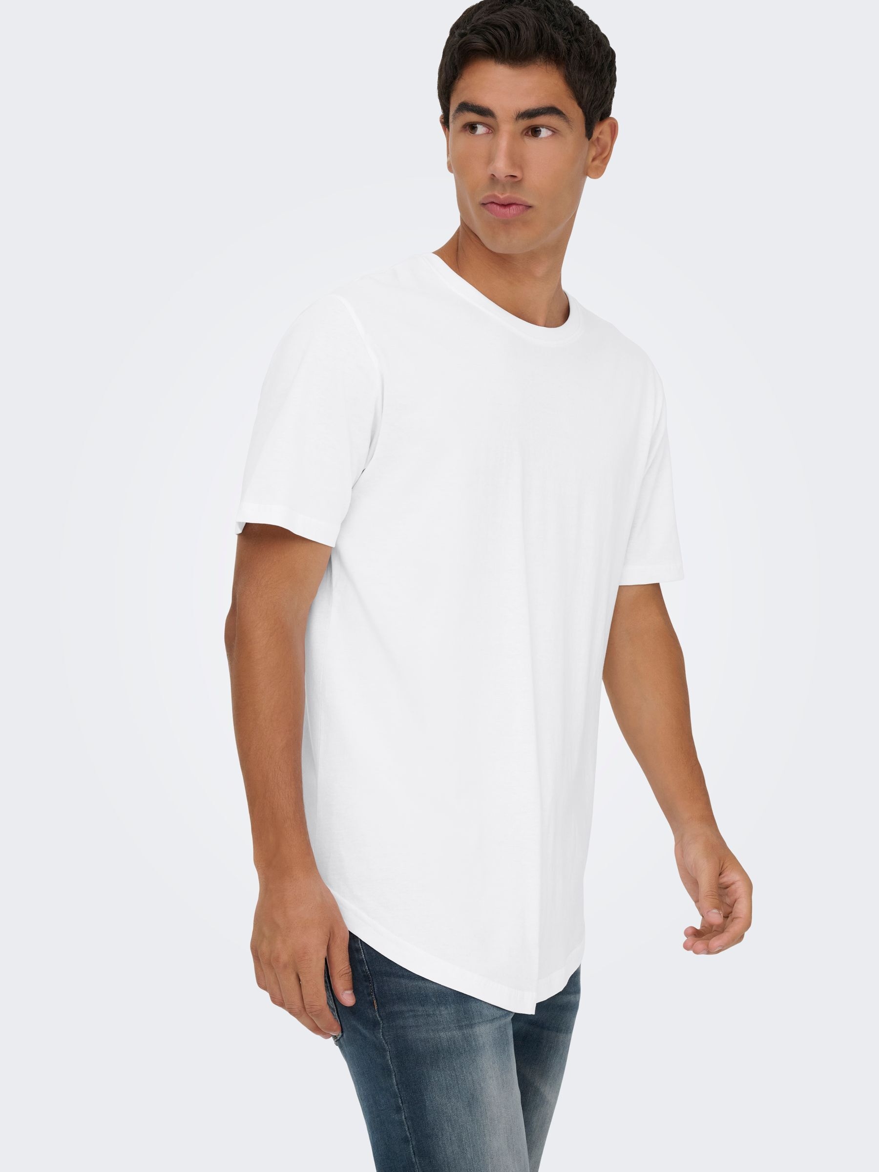 ONLY & SONS Rundhalsshirt »ONSMATT LONGY SS TEE 3-PACK« Packung, 3 Stk. Baumwolle, lang geschnitten