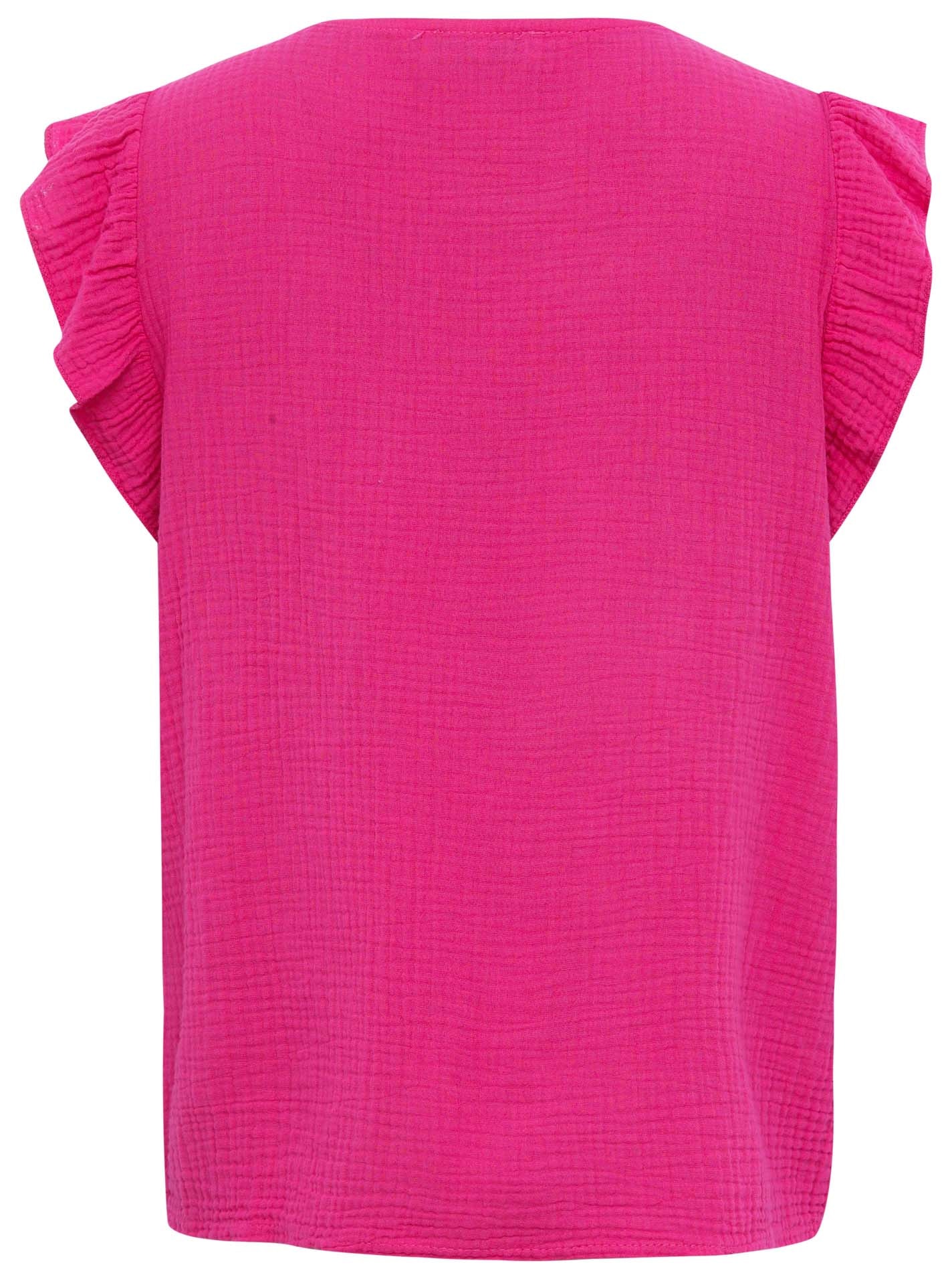 Zwillingsherz Kurzarmbluse »"Giselle"« tiefer V-Ausschnitt, Rüschenärmel, Baumwolle