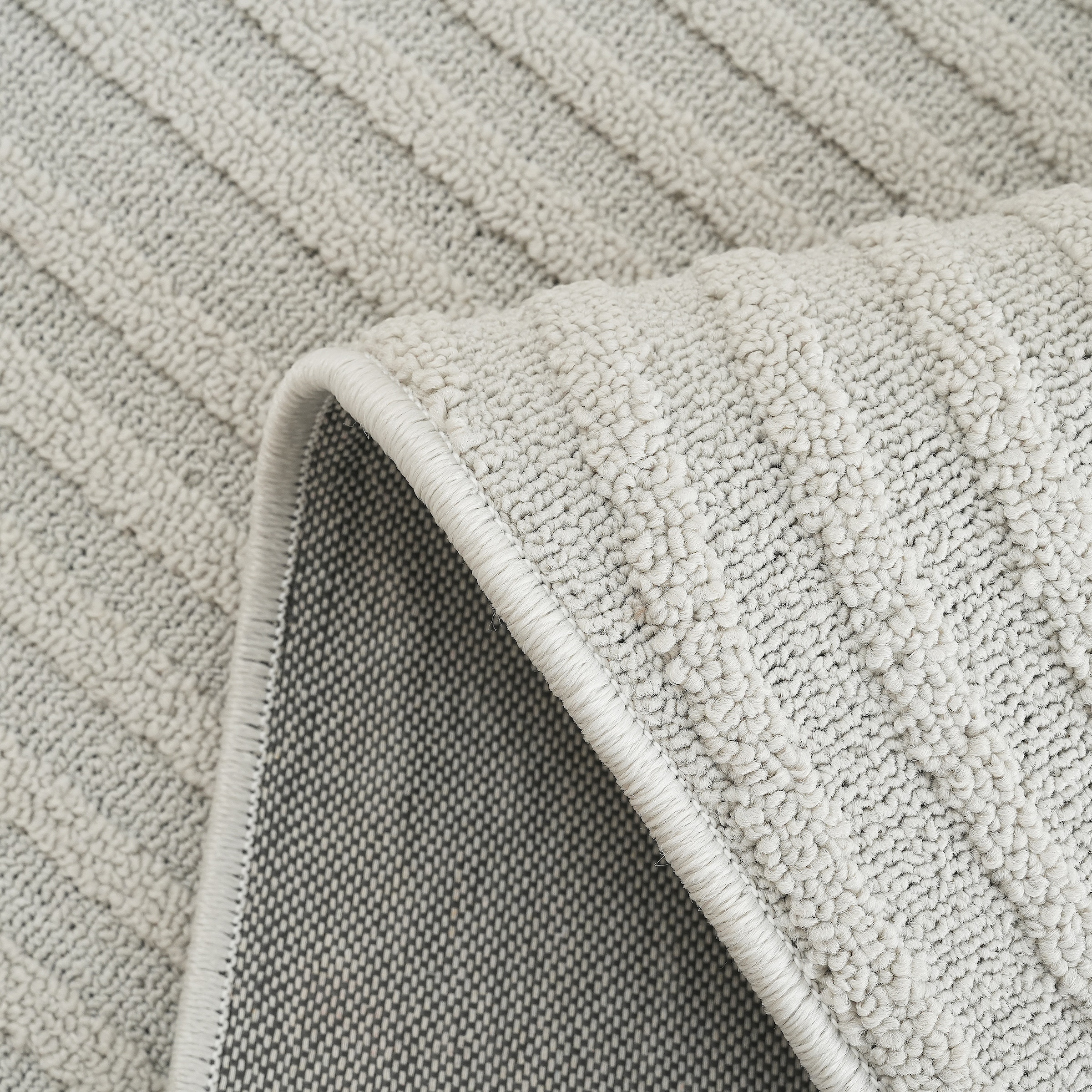 GOODproduct Tapis »Jola Hoch-Tief-Design, Scandi-Look, Zen« Rectangulaire 10 mm Höhe Boho, Modern, 3D, Wohnzimmer, Schlafzimmer, wasserabweisend